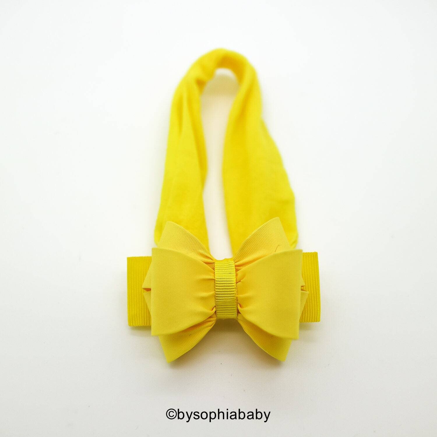 Yellow Baby Bow Headband Yellow Baby Head band Yellow Baby hair Bow Newborn Headband Baby Headband …
