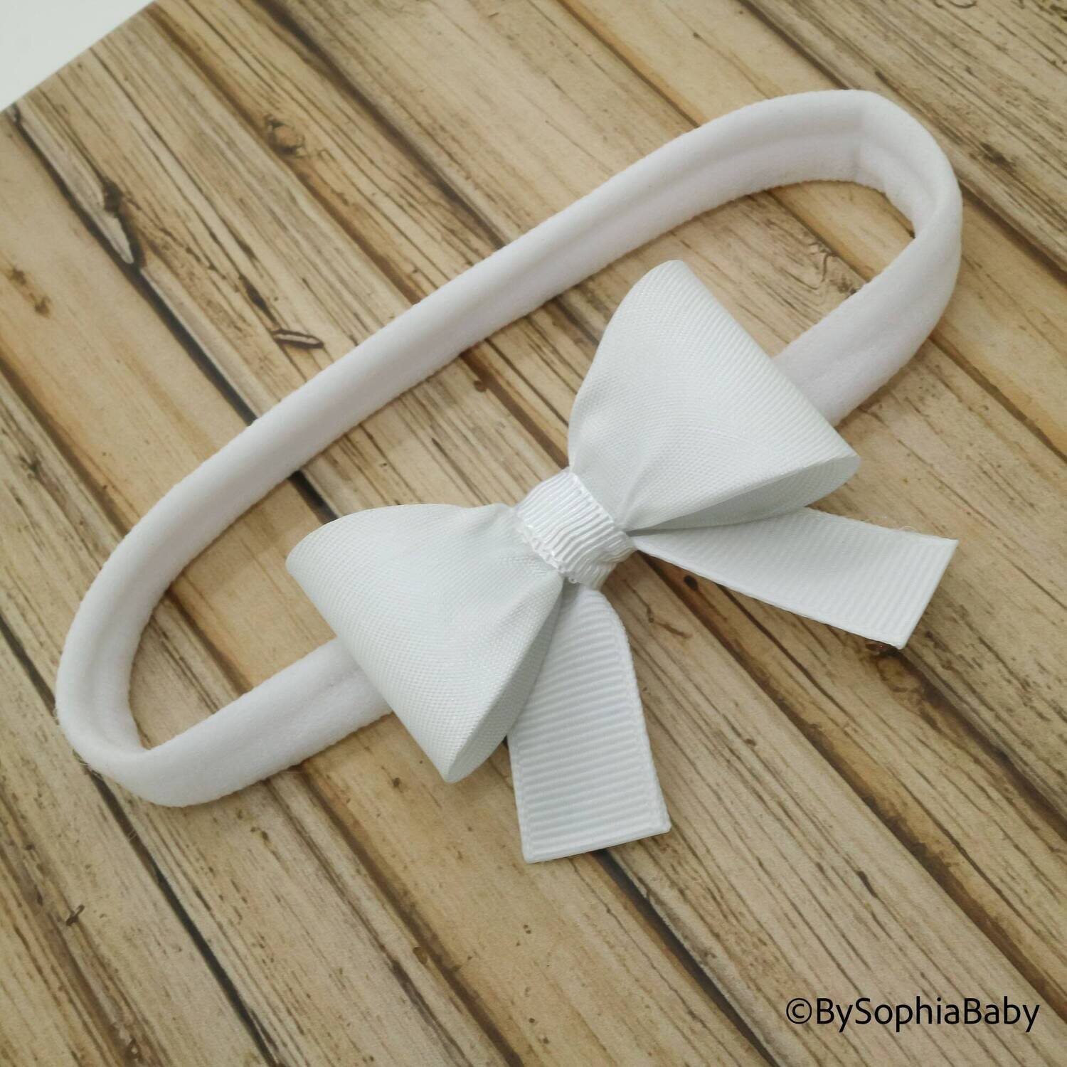 White Bow Headband Baby Bow Headband Newborn Bow Headband Photography Prop Headband White Headband …
