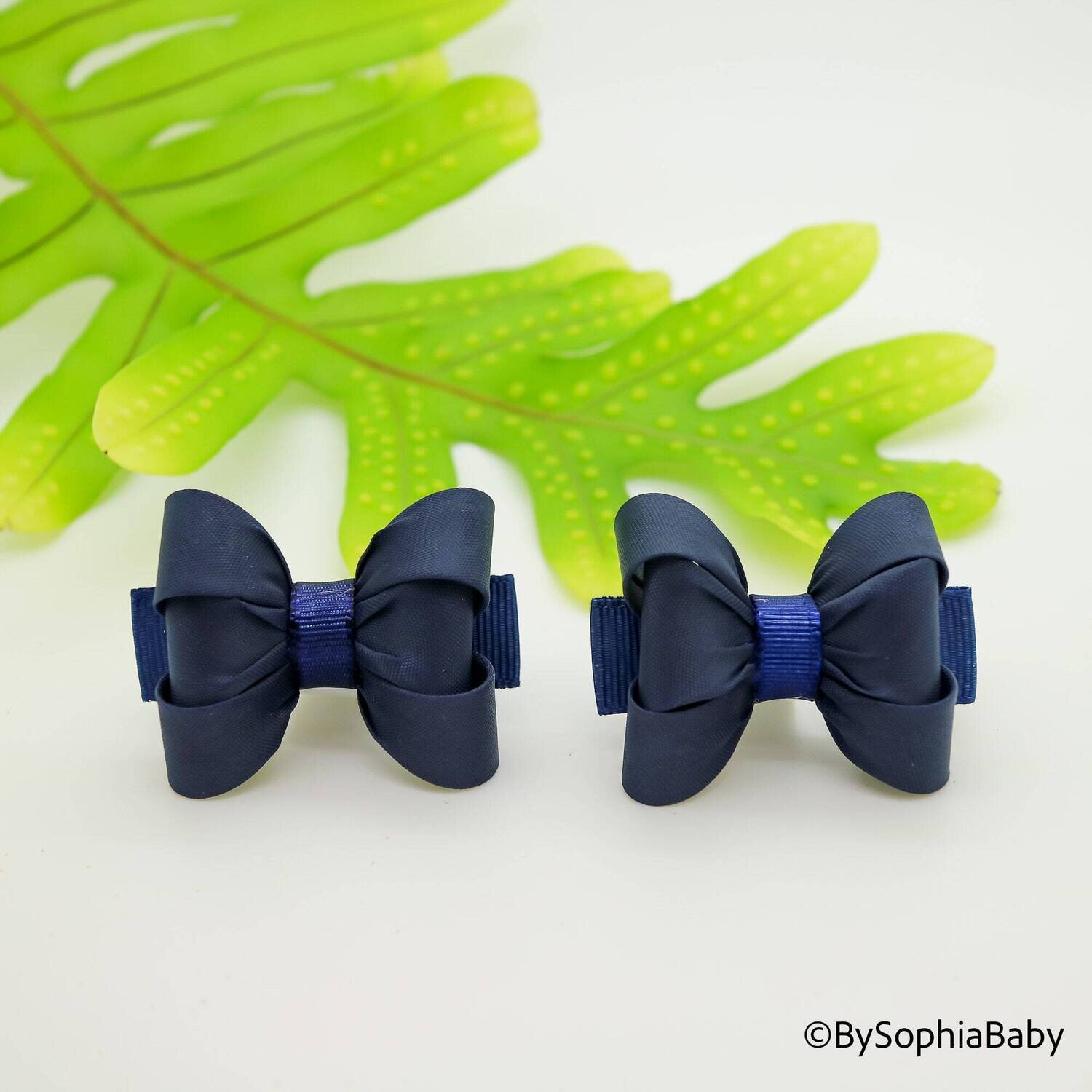 Navy Blue Blue Baby Bow Pig Tail Baby Bow Navy Blue Baby Hair Bow Small Baby Bow Flower Girl Bow Ba…