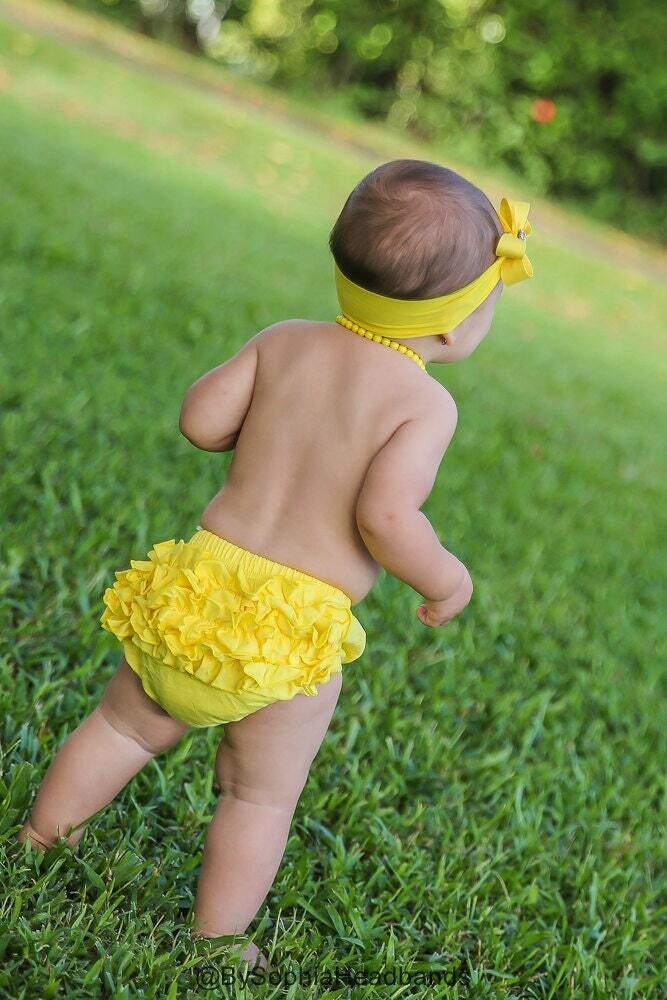Baby Bloomers Yellow Ruffle Baby Bloomer Yellow Baby Bloomers Cotton Baby Bloomer Bloomers Baby Diaper Covers Newborn Bloomers 2221