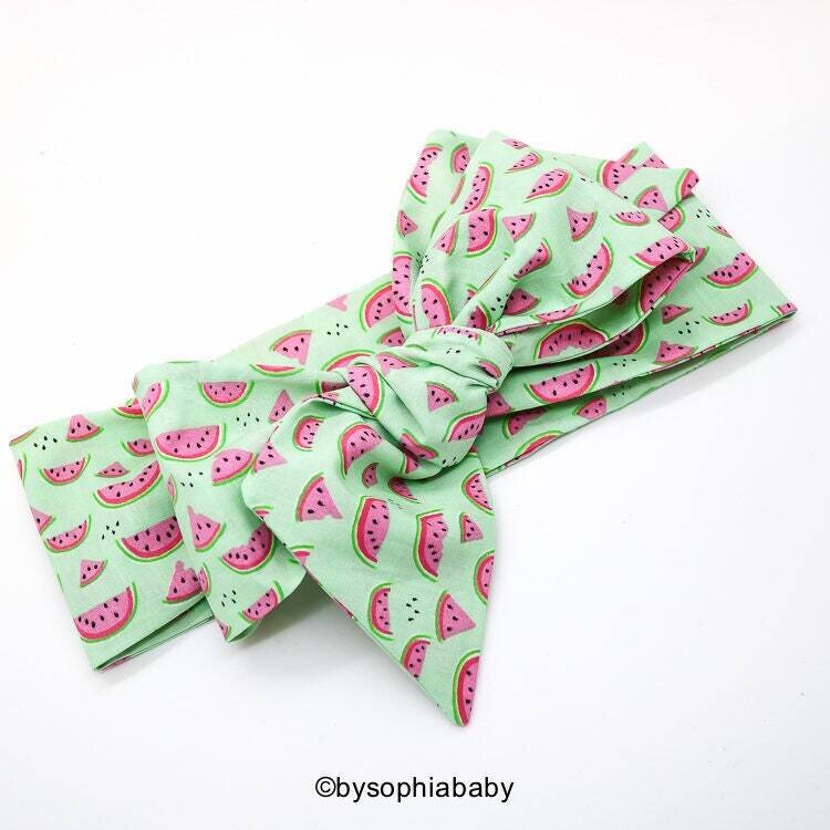 Watermelon Baby Head Wrap, Watermelon Headwrap,  Baby Headband, Baby Turban, Toddler HeadWrap, Girl…