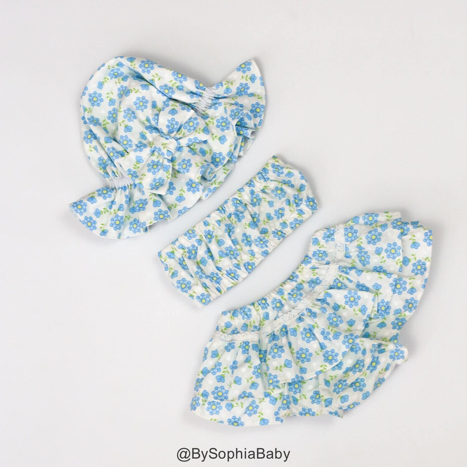 Baby Summer Set, Baby Sunsuit, Baby Sun Bath Outfit, Baby shower gift, Baby Sun Hat, Baby Bloomer a…