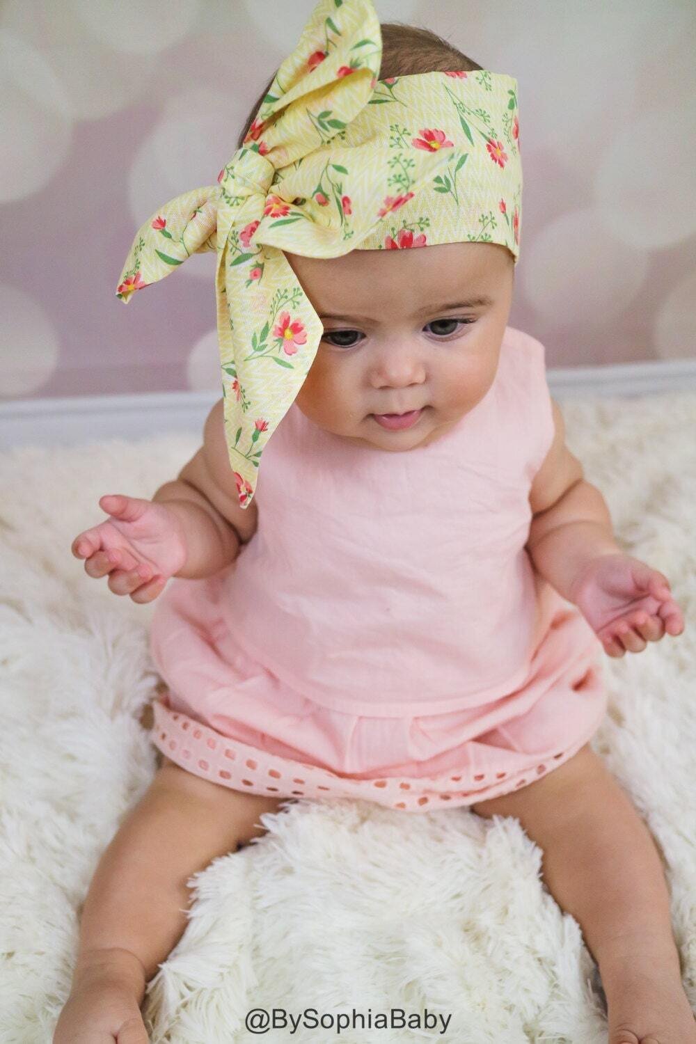 Baby Head Wrap, Baby Headwrap, Floral Baby Headband, Baby Turban, Toddler HeadWrap, Girls Headwrap,…