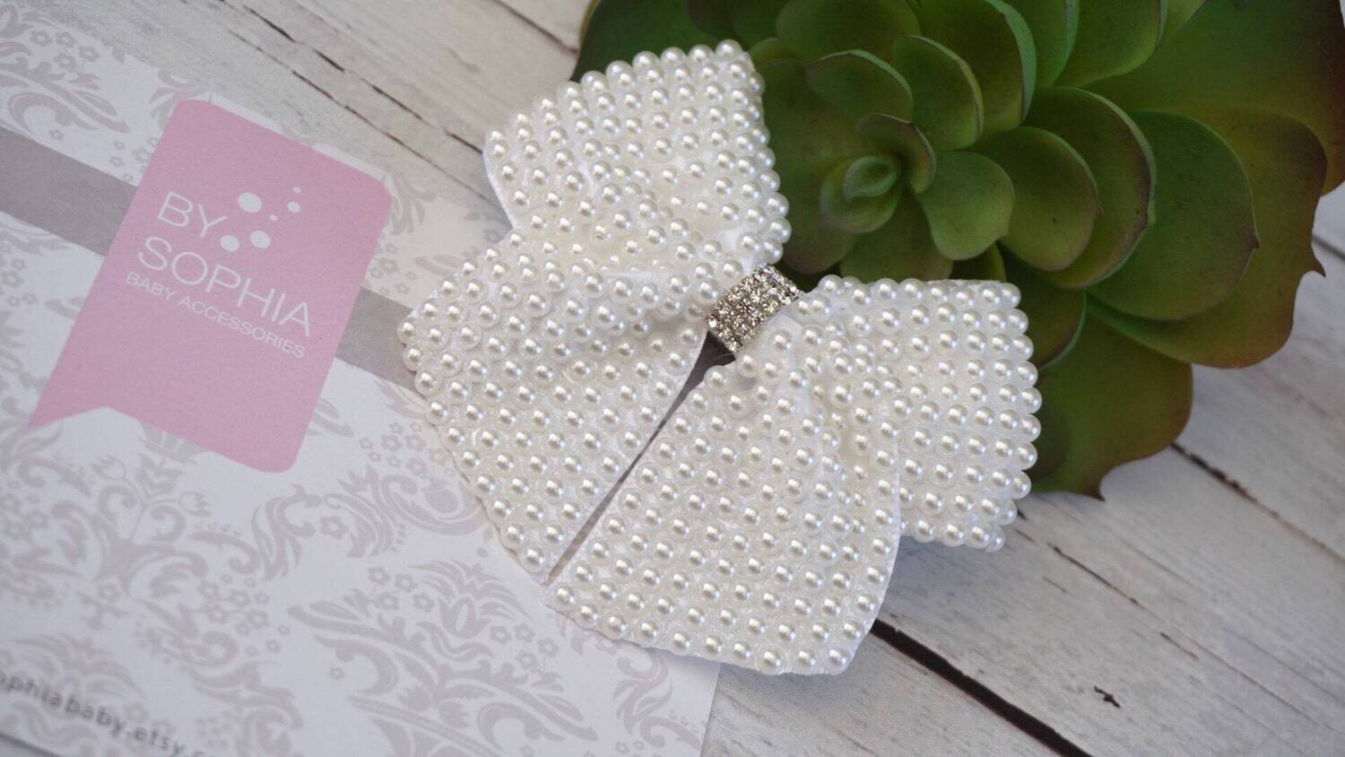 Big Pearl Bow Hair Clip ivory Bow Hair Clip Pearl Baby Hair Clip Flower Girl Hair Clip Baptism Hair…