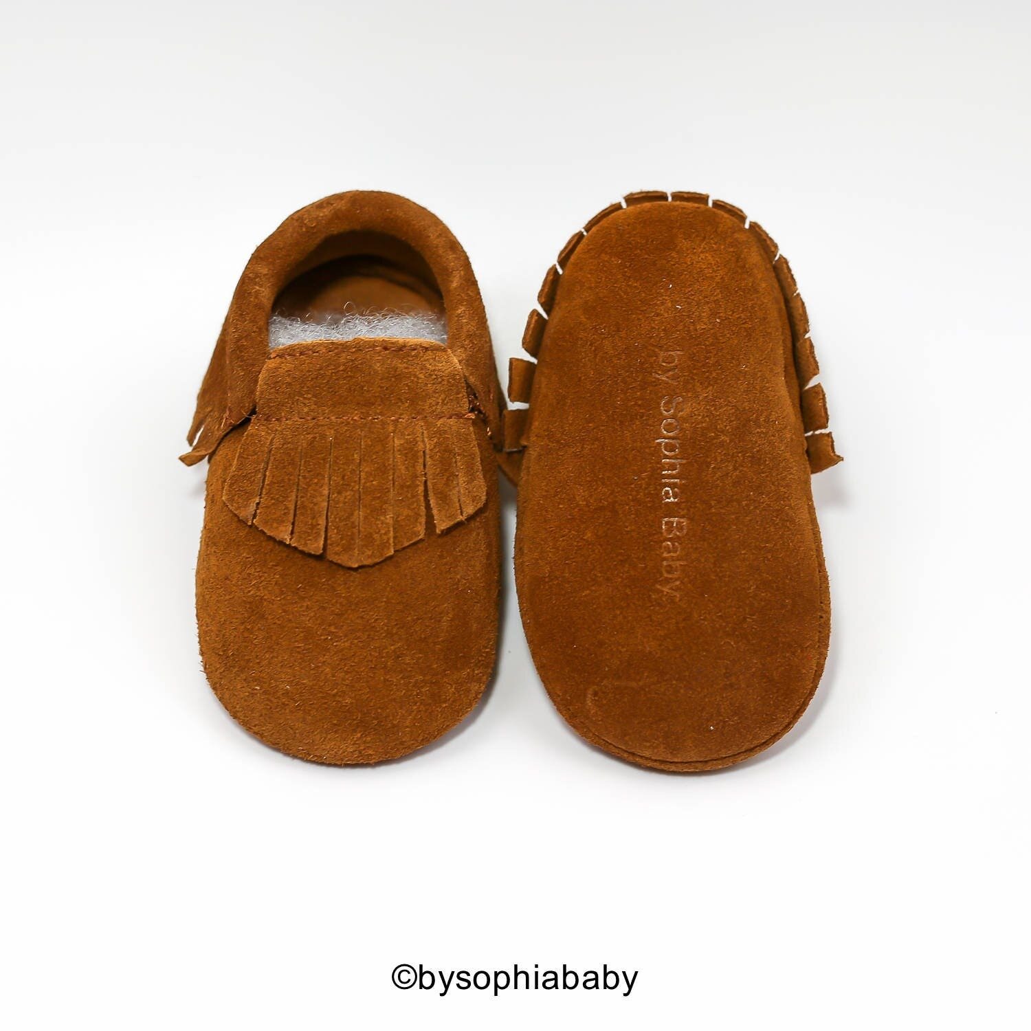 Baby Moccasins Brown Tan Suede Fringe Moccasins Baby Leather Shoes Baby Suede moccasins Toddler Moc…