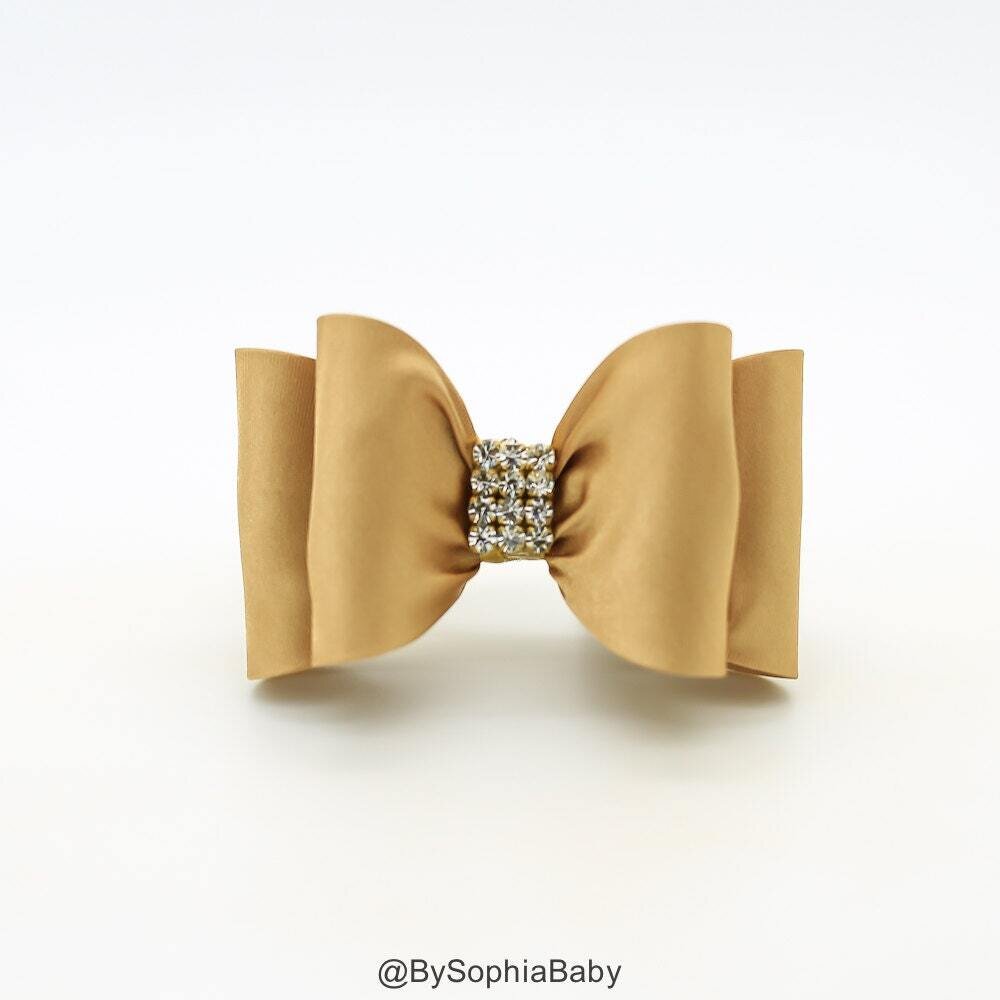 Antique Gold Baby Bow Gold Bow Hair Clip Bow Hair Clip Toddler Gold Hair Clip Girls Bow Hair Clip Big Bow Hair Clip Kids Bow 1031