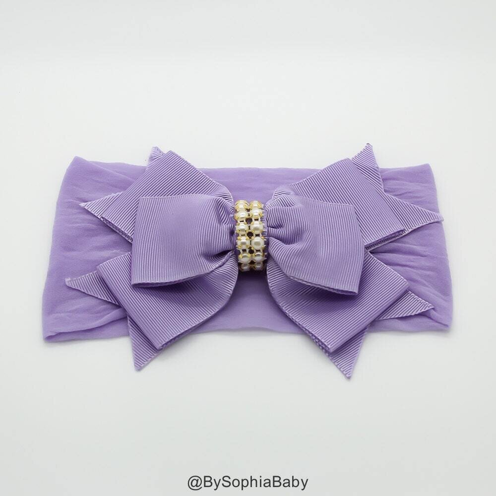 Baby Headband Headwrap Lilac Lavender Baby Headband Lavender Baby Headband Big Bow Headband Toddler…