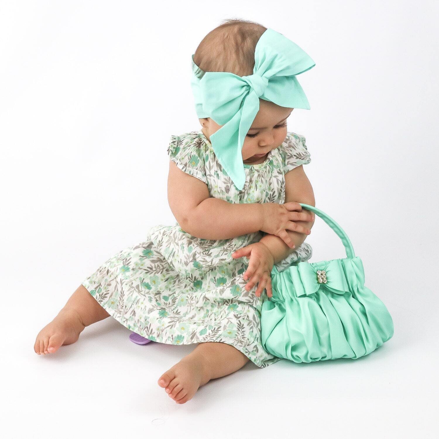 Baby Head Wrap, Mint Baby Headwrap, Aqua Green Headband, Baby Turban, Toddler HeadWrap, Girls Head …