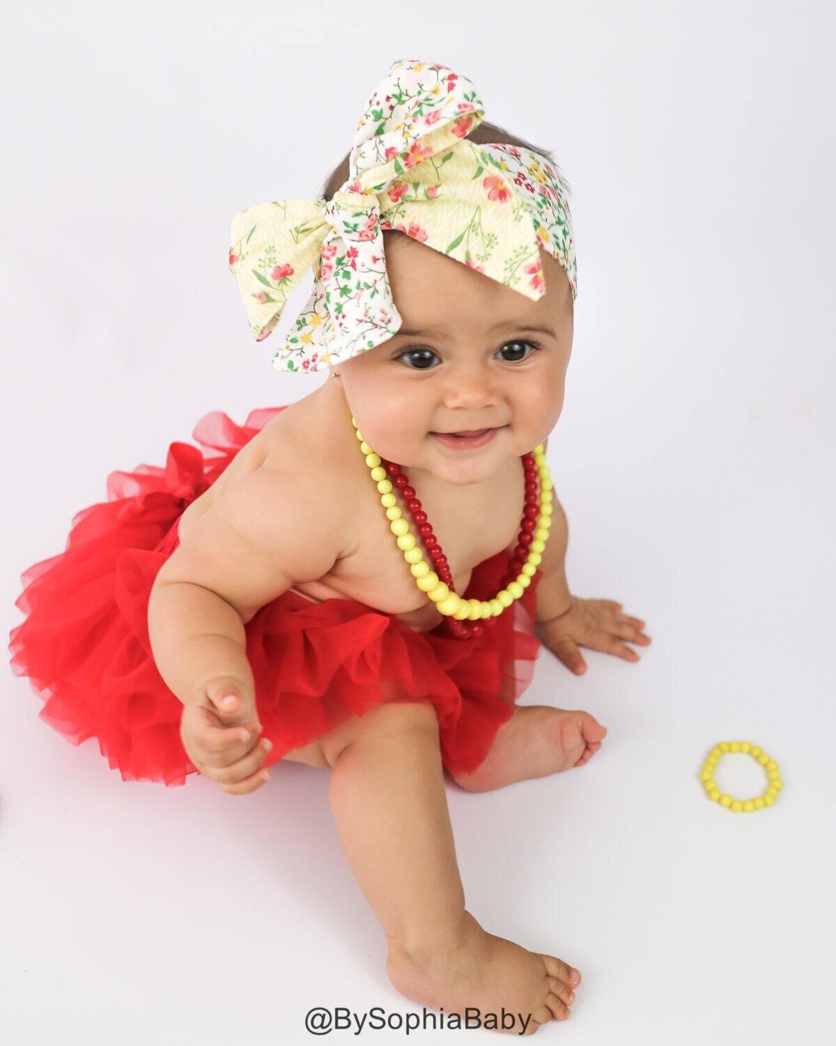 Baby Head Wrap, Baby yellow Headwrap, Double sided Floral Headband, Baby Turban, Toddler HeadWrap, …