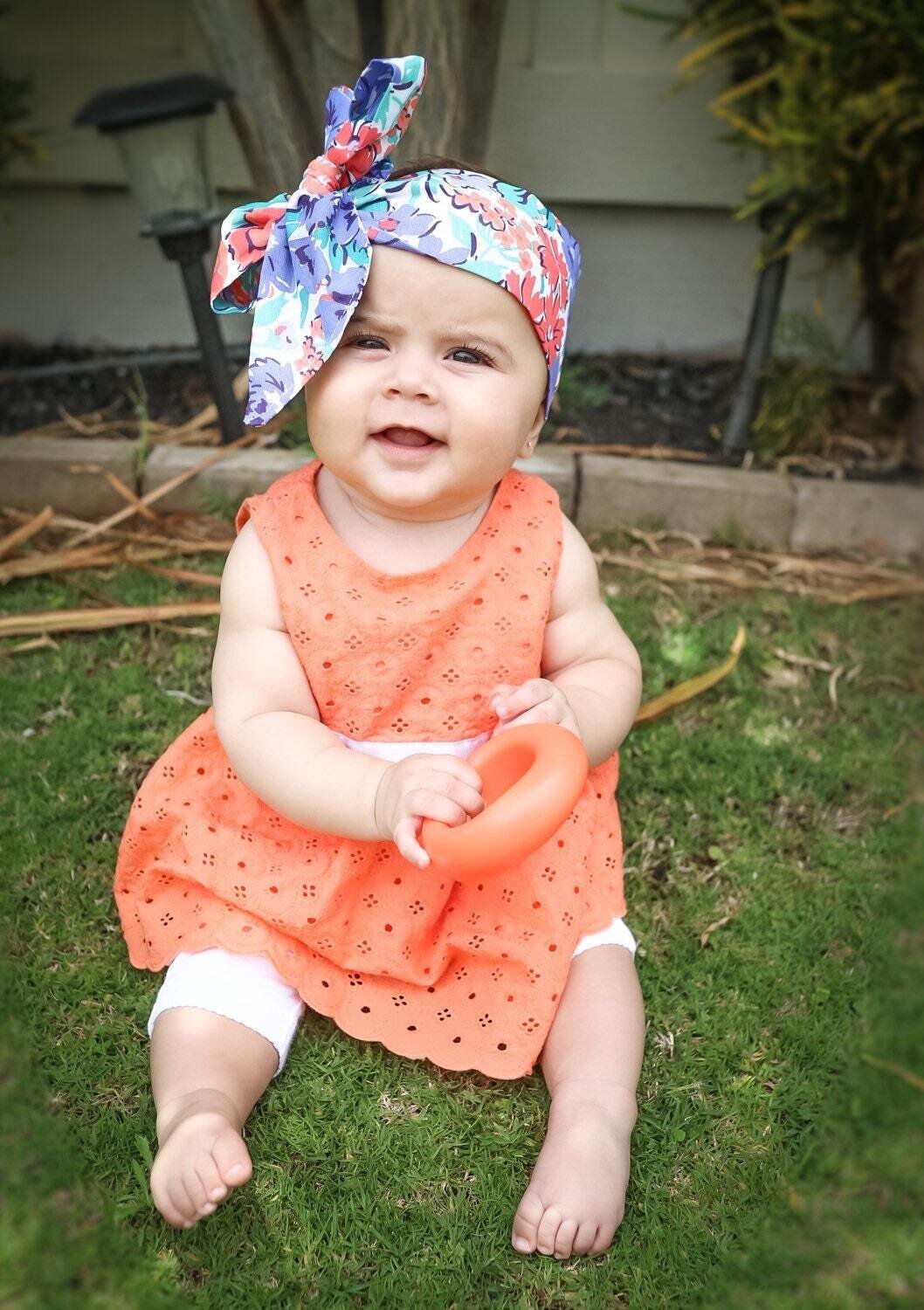Baby Head Wrap, Baby Headwrap, Floral Baby Headband, Baby Turban, Toddler HeadWrap, Girls Headwrap,…
