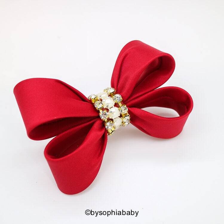Red Hair Clip Red Bow Hair Clip Bow Hair Clip Toddler Red Hair Clip Girls Bow Hair Clip Big Bow Hai…