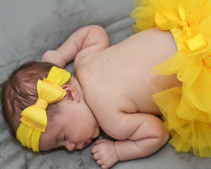 Yellow Headband Baby Bow Headband Newborn Headband Baby Headband Photography Prop Yellow Baby Bow Y…