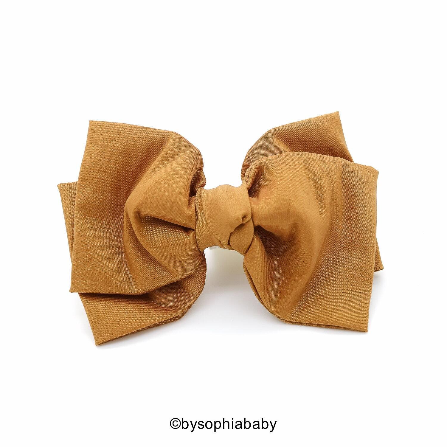 Big Bow Hair Clip Antique Gold Bow Hair Clip Girls Bow Hair Clip Toddler Gold Hair Clip Girls Bow H…