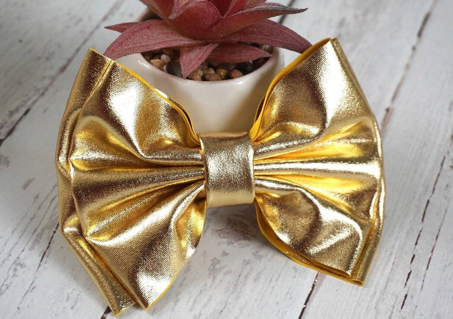 Gold Metallic Bow Hair Clip Girls Bow Bow Hair Clip Wedding Hair Clip Gold Bow Toddler Hair Clip Rh…