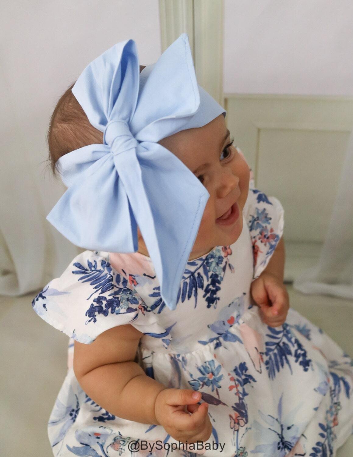 Baby Head Wrap, Baby Headwrap, Light Blue Baby Headband, Baby Turban, Toddler HeadWrap, Girls Headw…