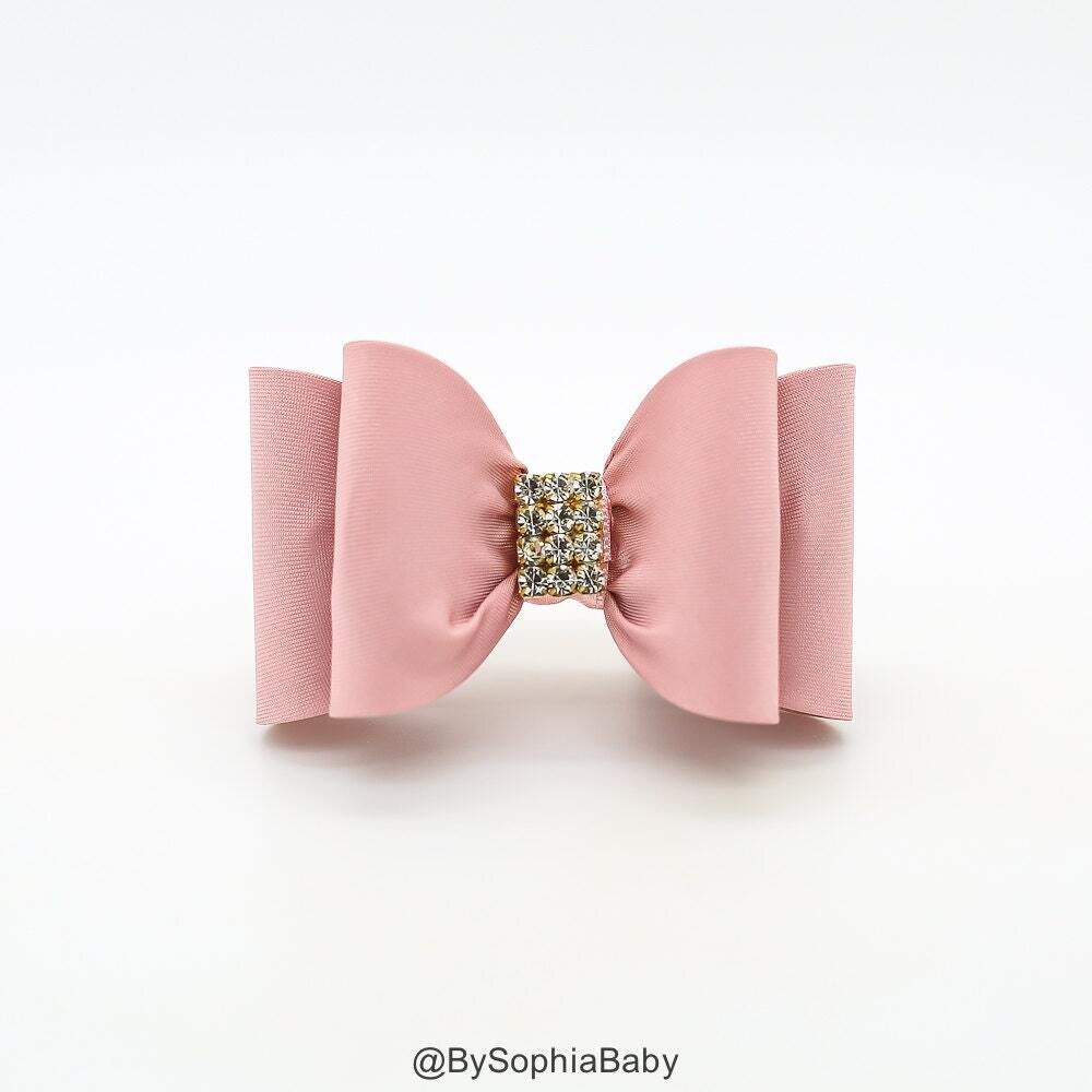 Pale Pink Baby Bow Pale Pink Bow Hair Clip Bow Hair Clip Toddler Gold Hair Clip Girls Bow Hair Clip Big Bow Hair Clip Kids Bow 1031
