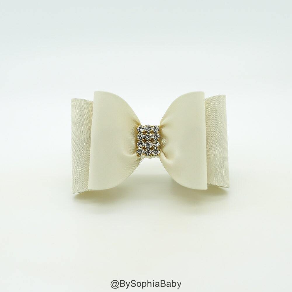 Off White Baby Bow Off White Bow Hair Clip Bow Hair Clip Hair Clip Girls Bow Hair Clip Big Bow Hair Clip Baby Double Bow 1031