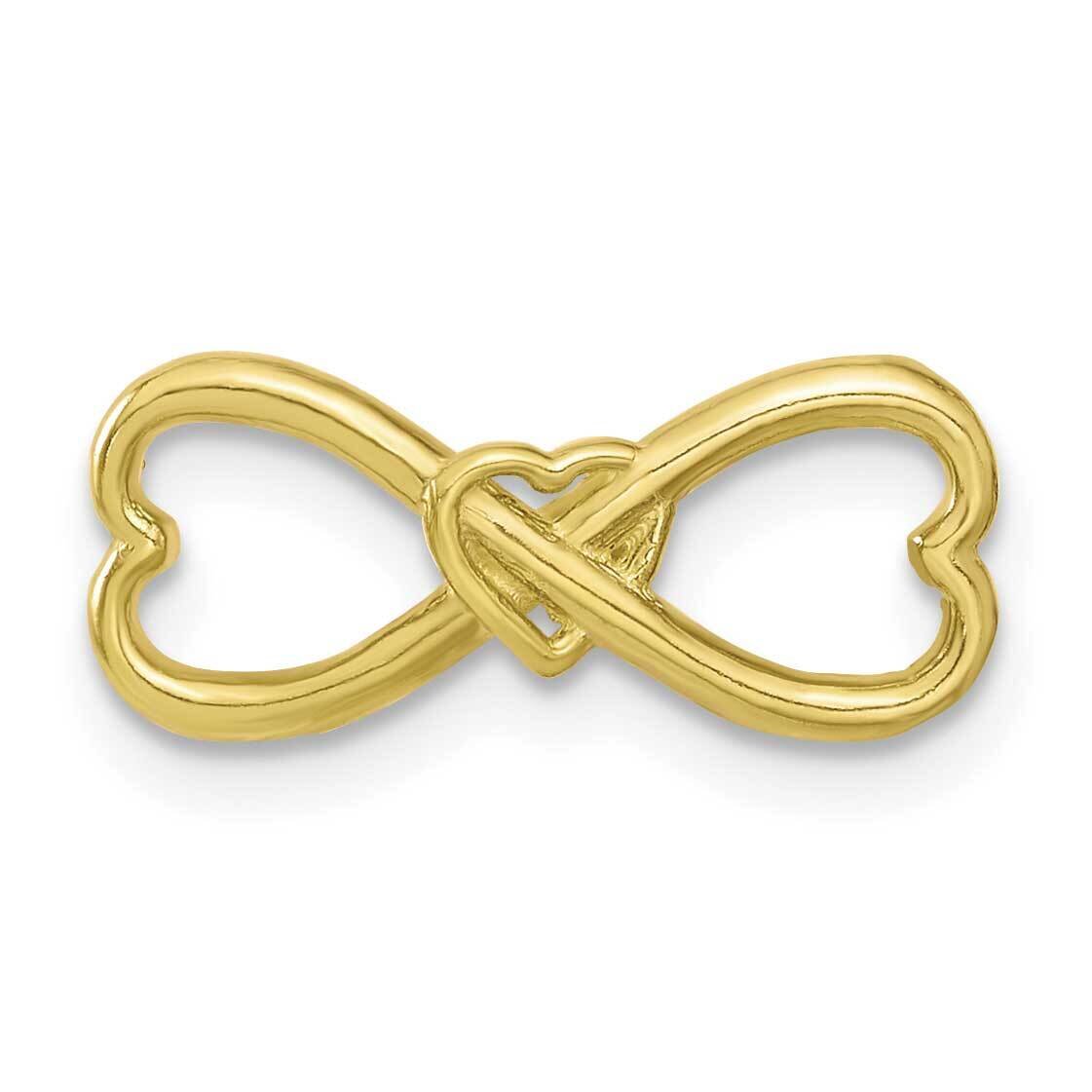 10k Gold Gold Polished Triple Heart Infinity Chain Slide Pendant 10C4536