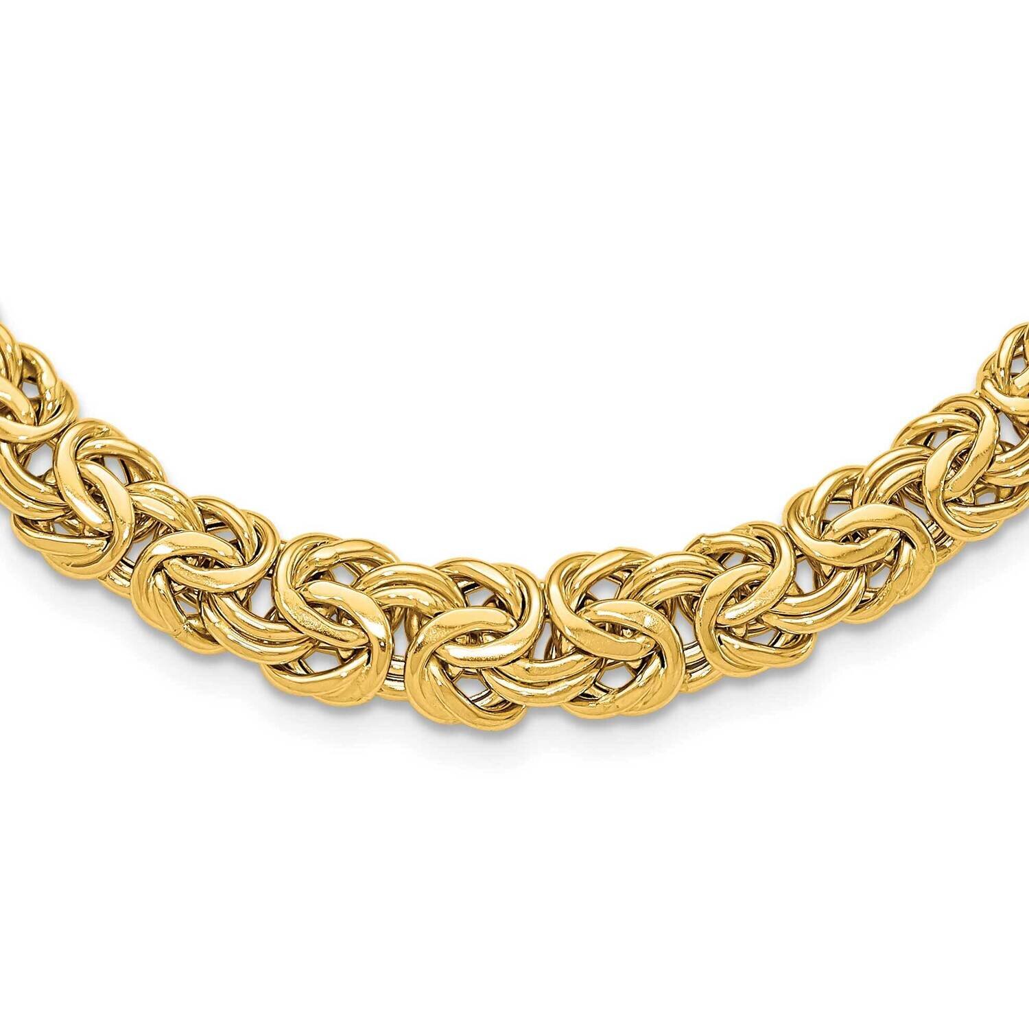 18k Gold Polished Graduated Byzantine Necklace 18CMEI18183-18