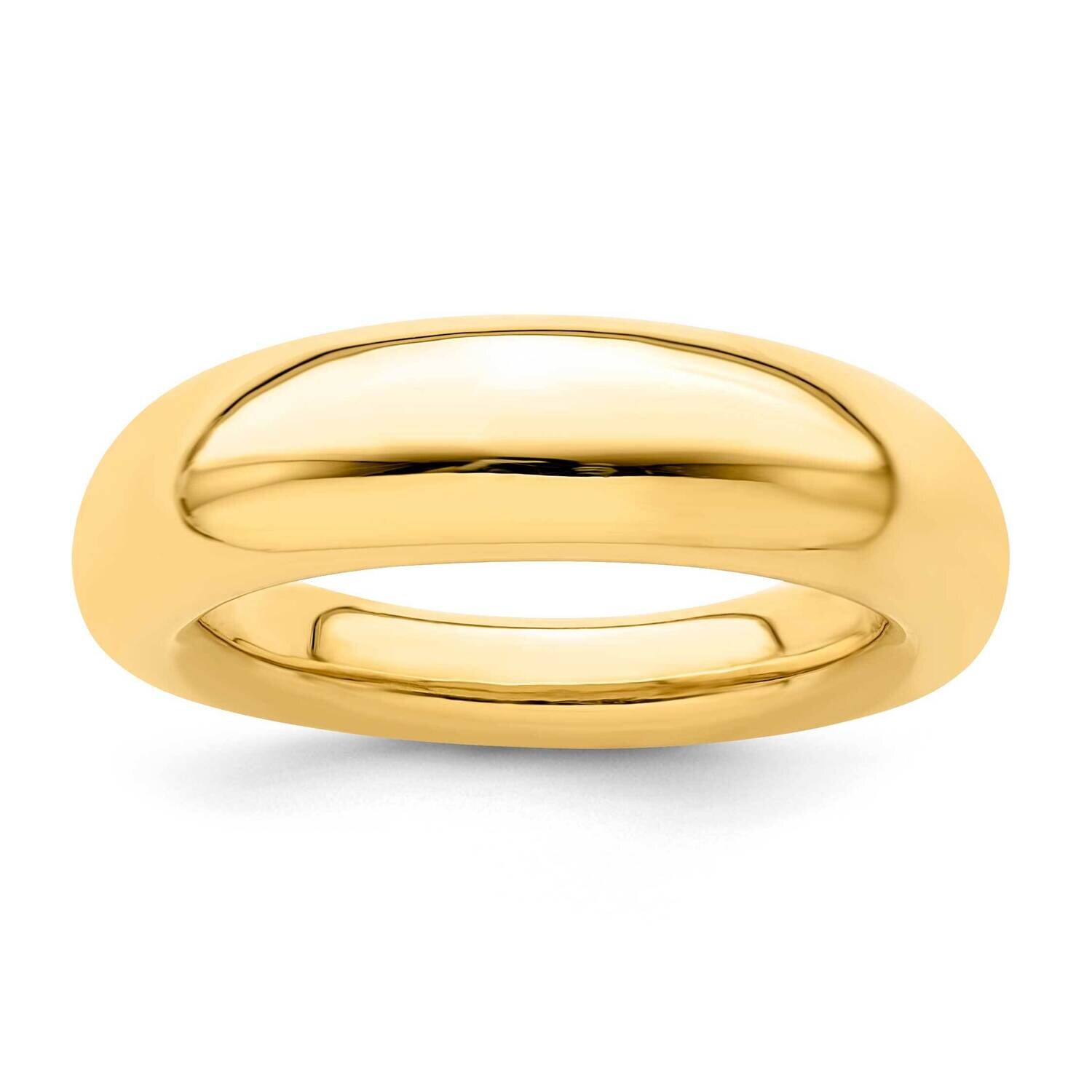 Sterling Silver high polished dome ring-yellow ANG7078-5-Y