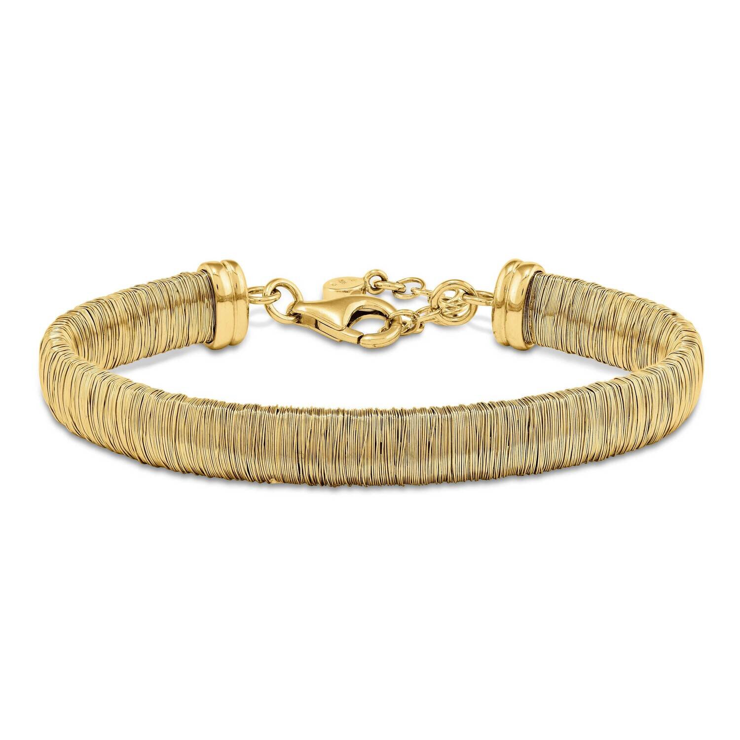 Sterling Silver wrapped wire bracelet 7.5 + 1 Extender-YELLOW BR/023-Y