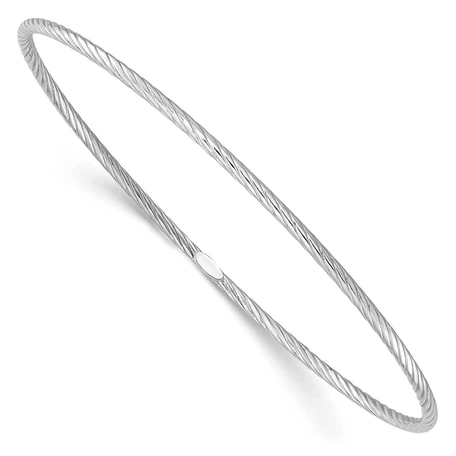 14K White Gold Twisted Slip On Bangle CMEI18255