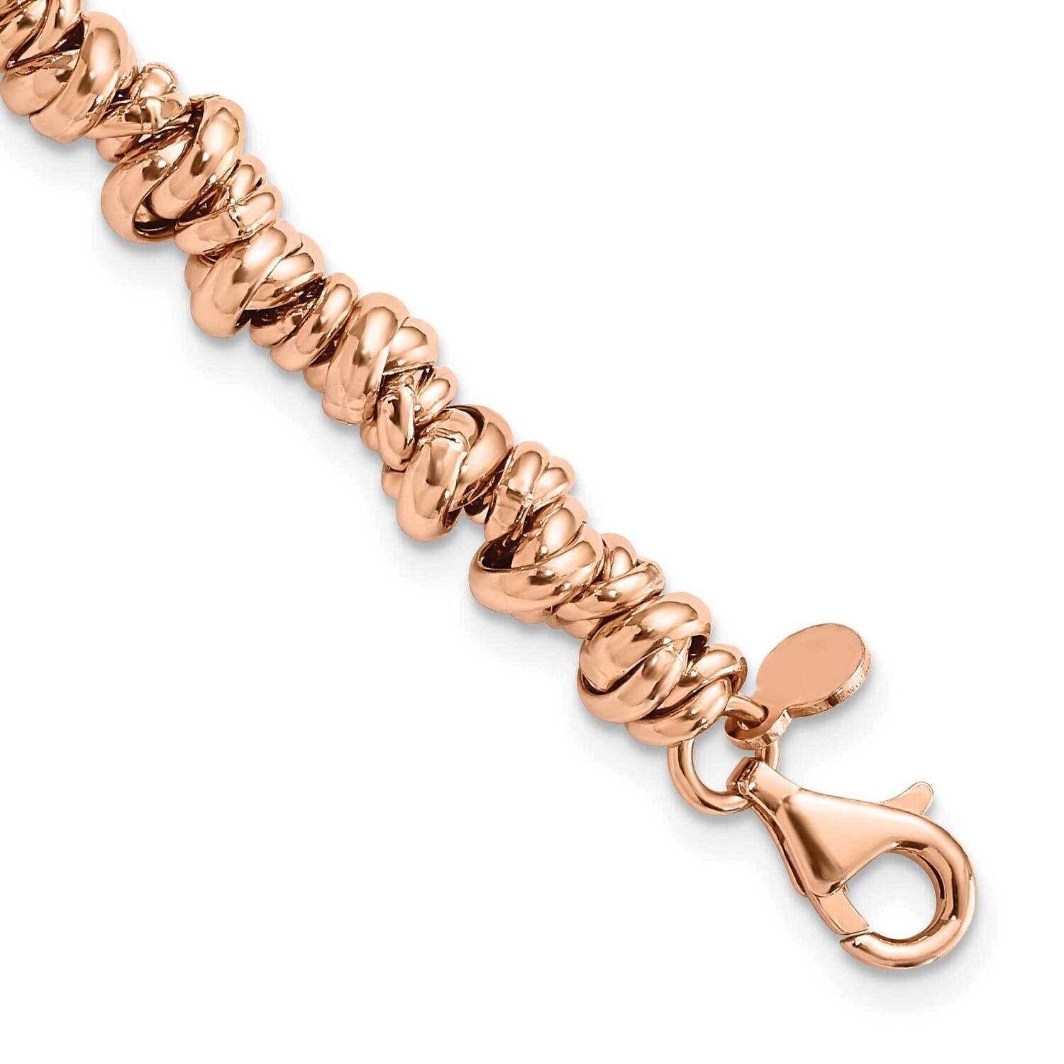 Sterling Silver Rose-tone Love Knot Link Bracelet J354600171000