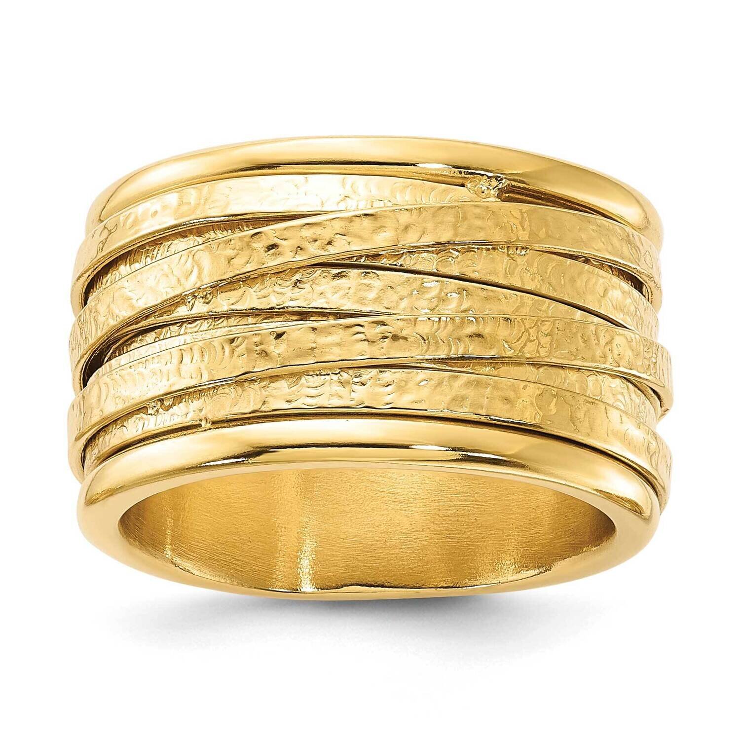 Sterling Silver Gold-plated Wrapped Textured Size 5 Ring J286360240351
