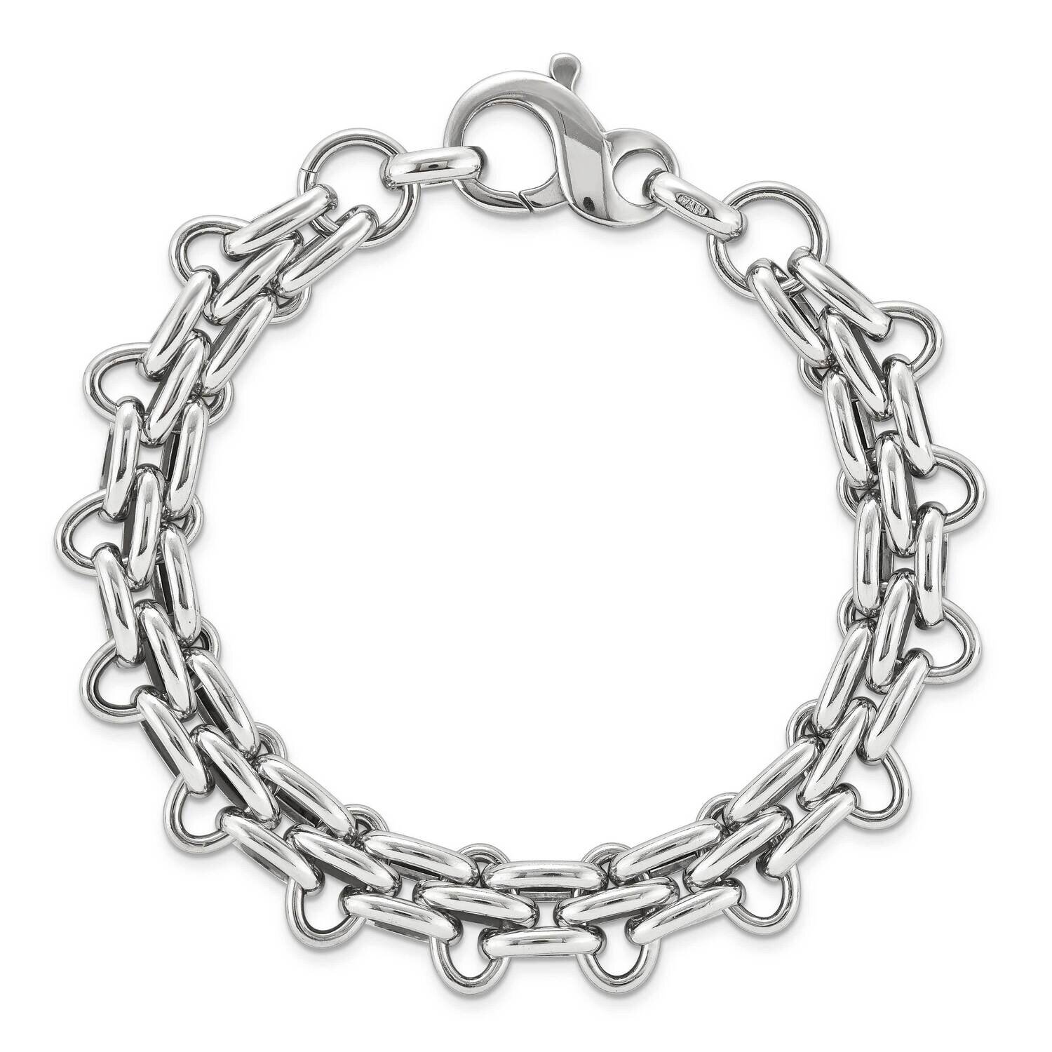 Sterling Silver Rhodium-plated Fancy 7.5 inch Bracelet PNT3LIS-RH-7.5
