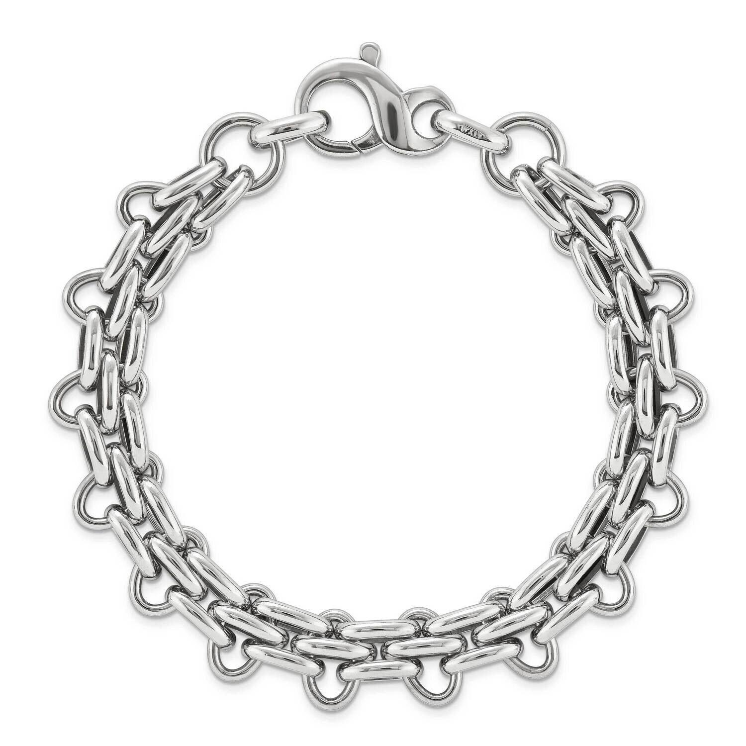 Sterling Silver Rhodium-plated Fancy 8 inch Bracelet PNT3LIS-RH-8
