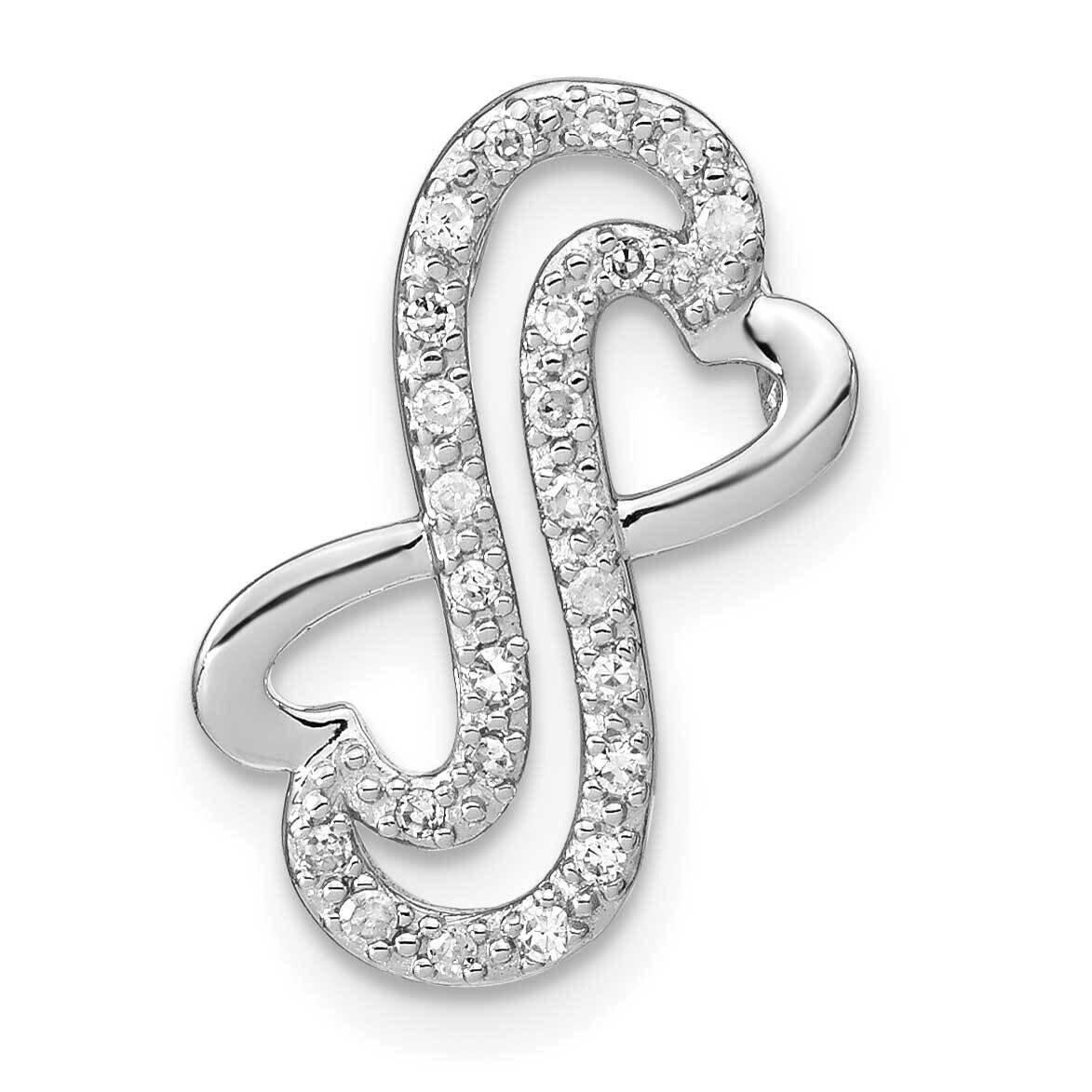 Sterling Silver Polished Diamond HEart Infinity Chain Slide PXD2621-SSS43