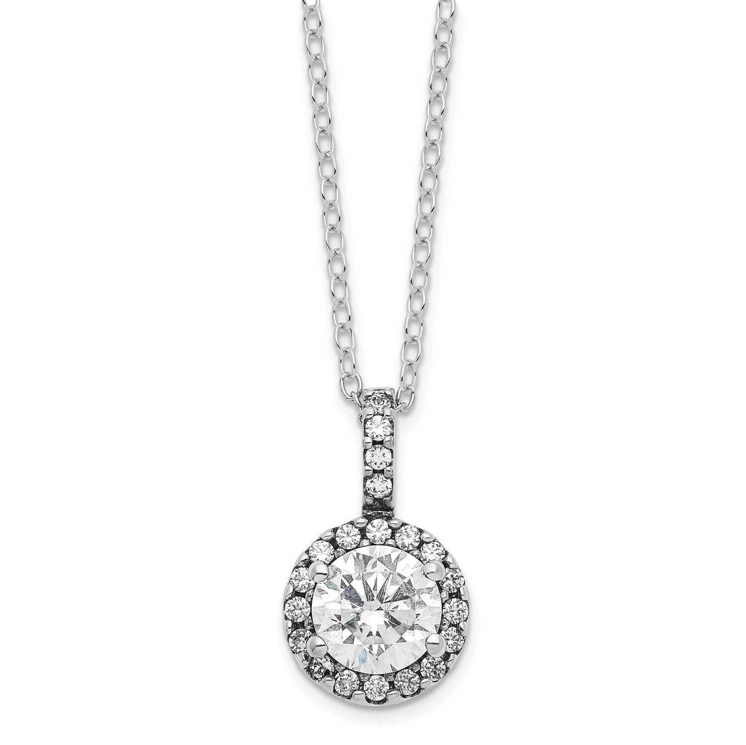 Sterling Silver Rhodium-plated Diamonore Halo Necklace PXS2605/DAWT-SSA