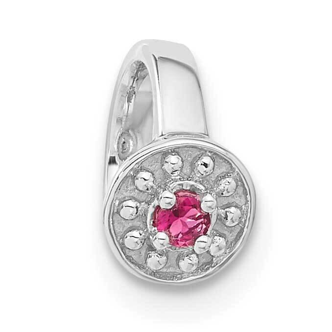 10k Gold White Gold Polished Pink Tourmaline Ring Pendant PXS3033/PT-0WP