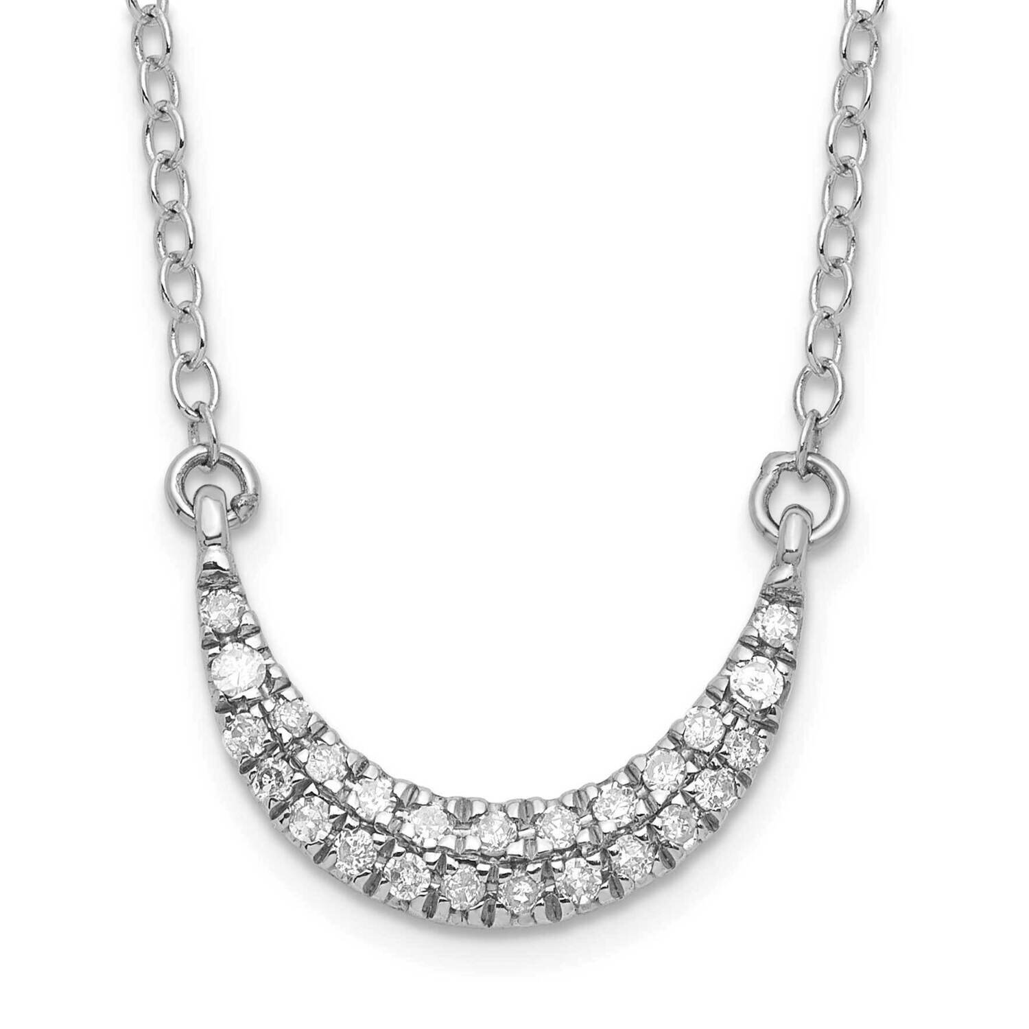Sterling Silver Polished Diamond U Shape Necklace PXD3030-SSS45-18