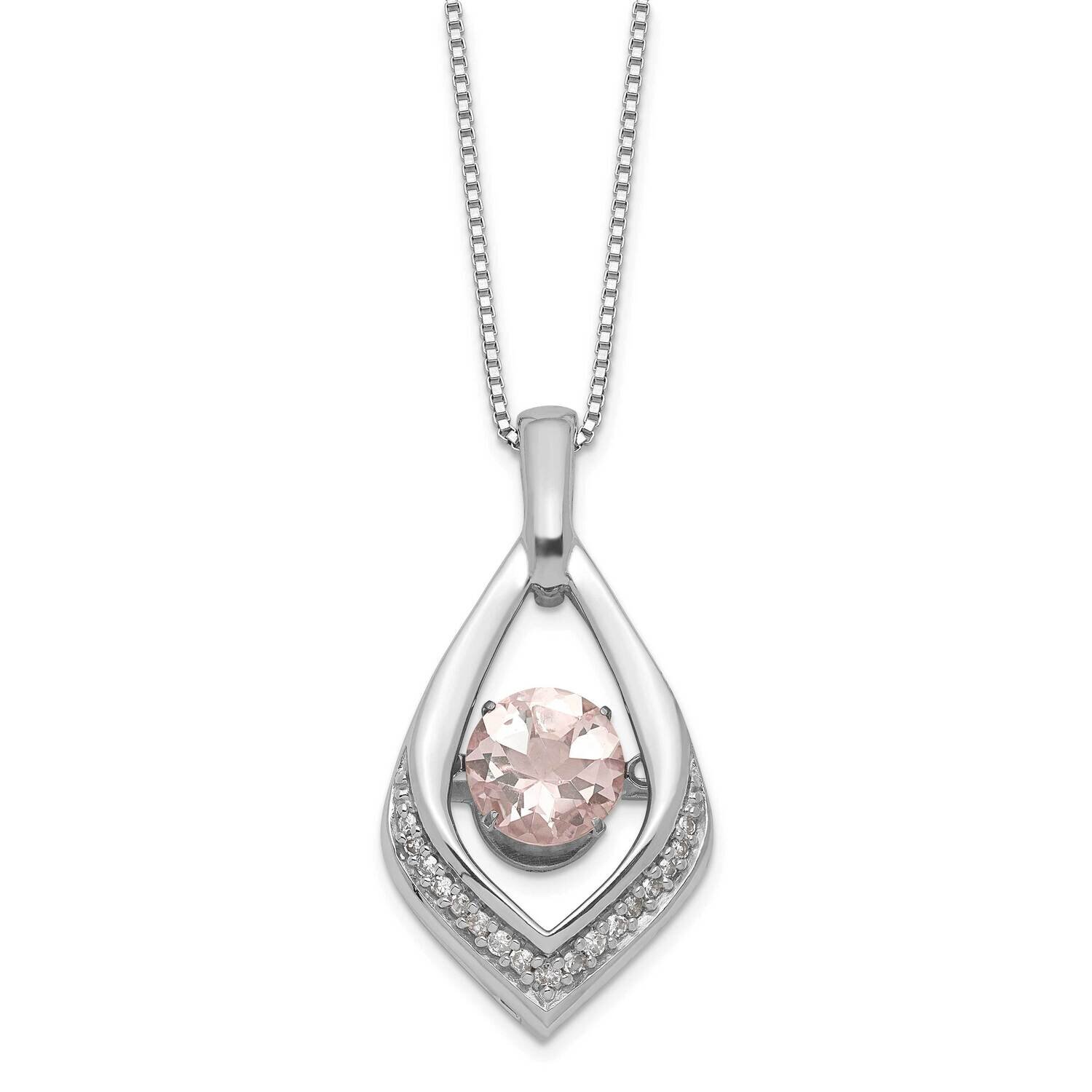 Sterling Silver Vibrant Morganite and Diamond Necklace PXS3035/MOR-SSAS45
