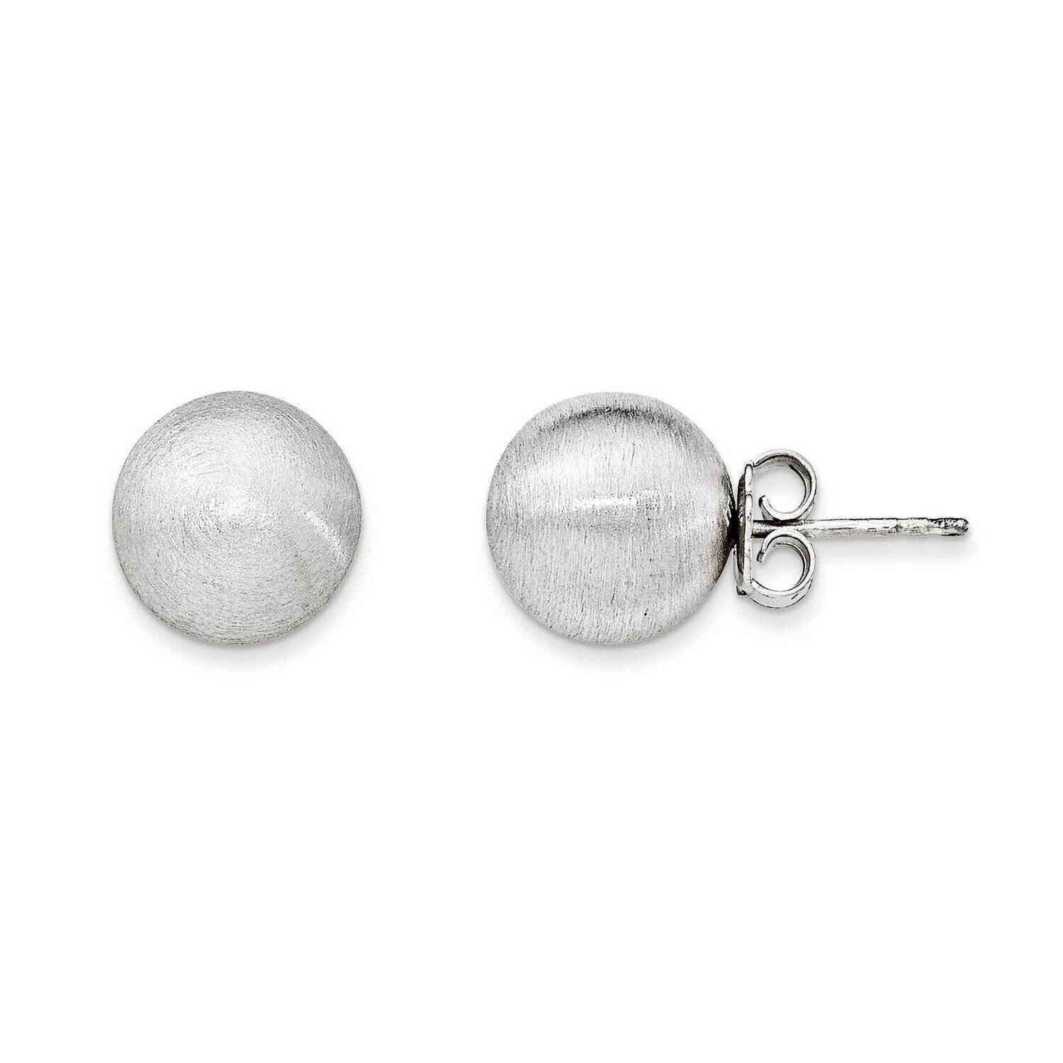 Sterling Silver 1 ball Rhodium Earrings QE12976