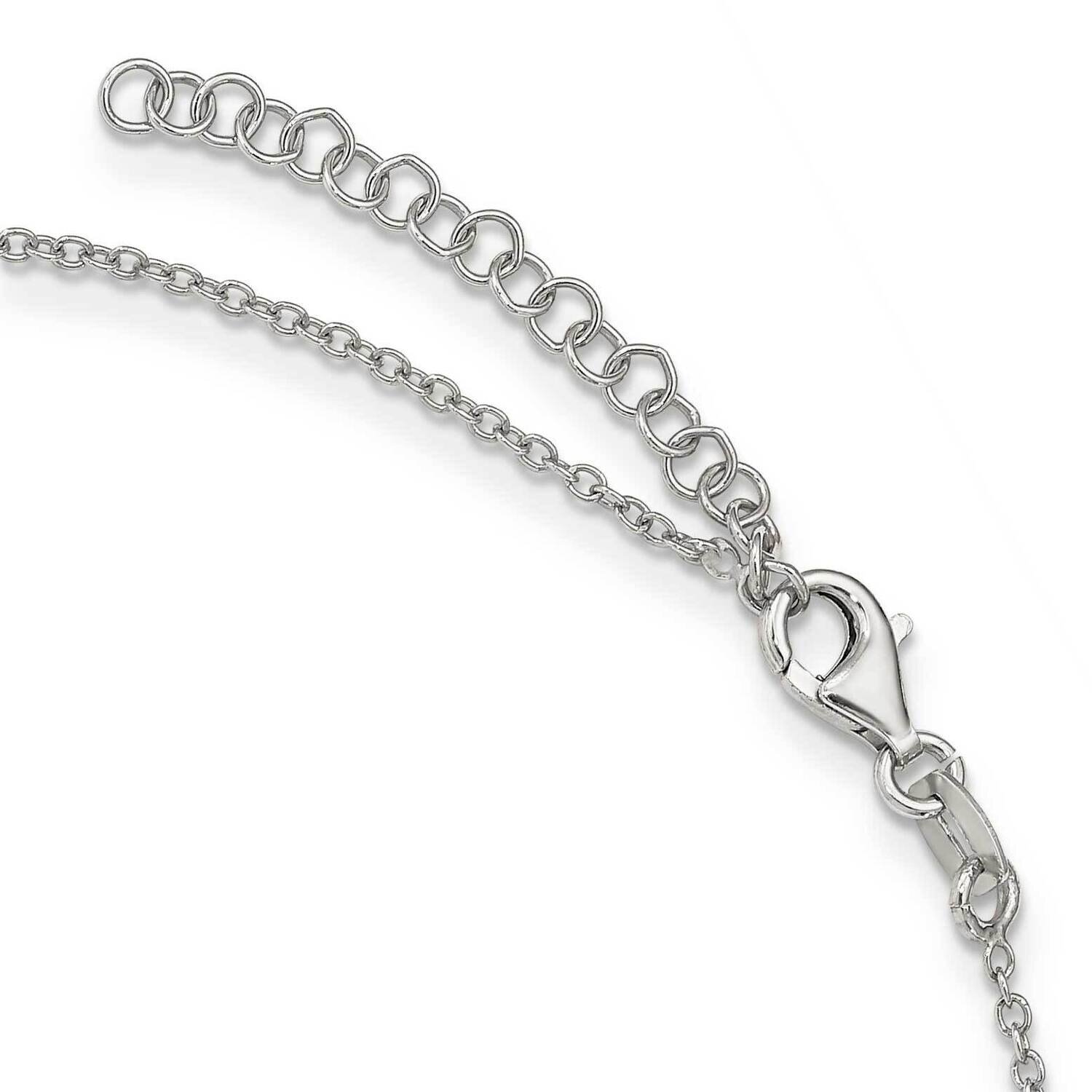 Sterling Silver Polished with 2in ext. Necklace QG4717-16.75