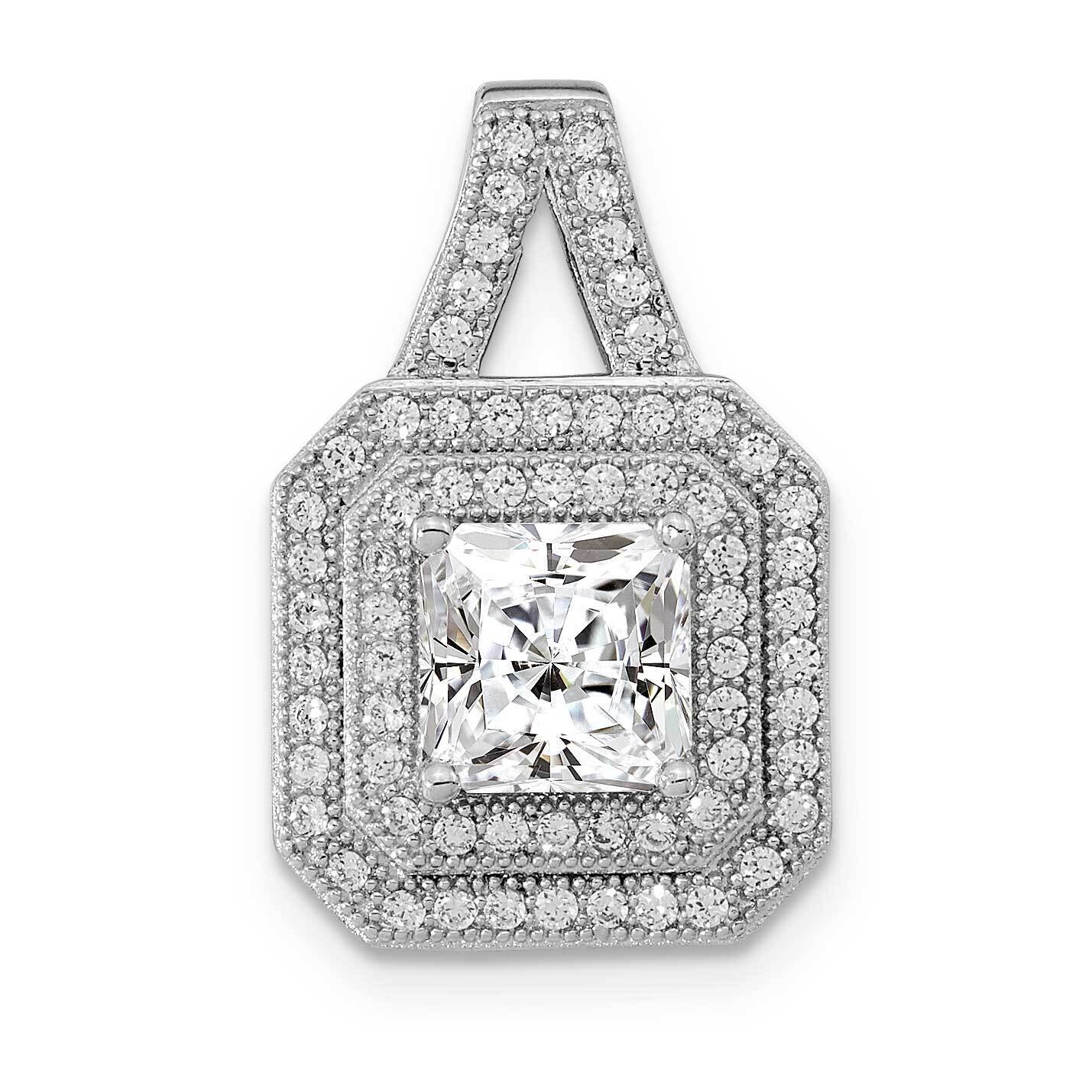 Sterling Silver Rhodium-plated CZ Pendant QMP1506