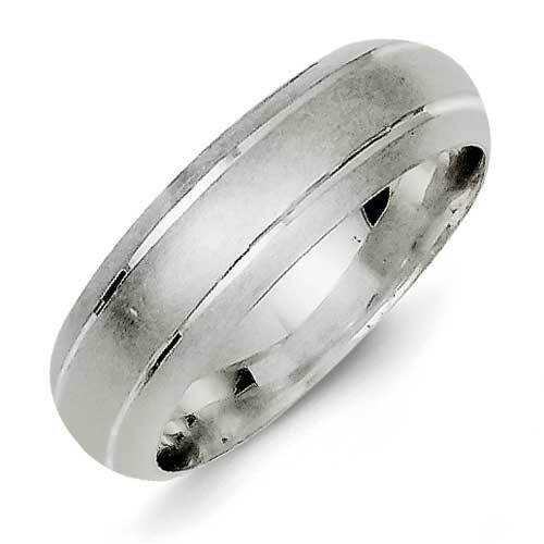 Sterling Silver 6mm Satin Finish Band Rhodium Size 11 QSFB060RH-11