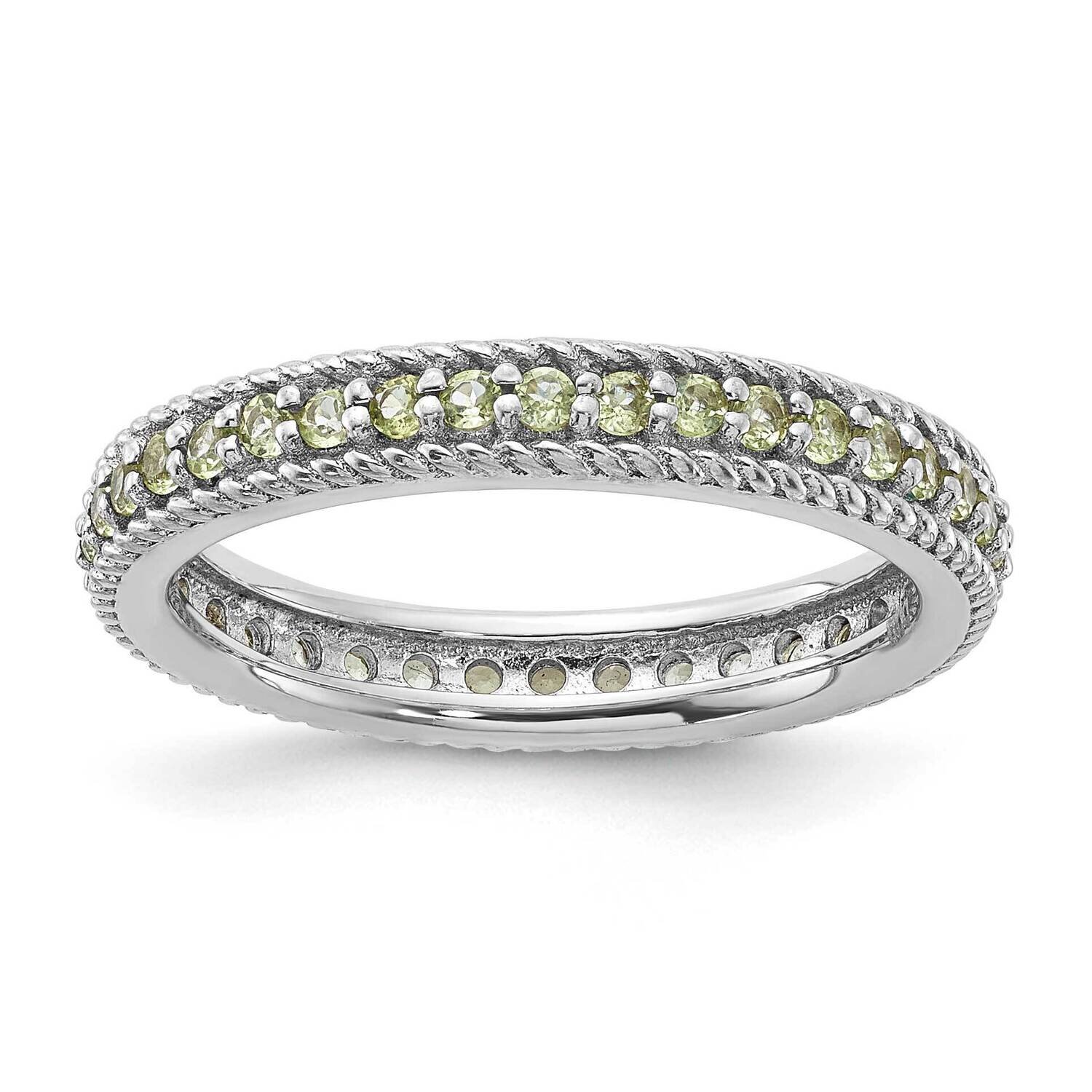Sterling Silver Stackable Expressions Polished Peridot Eternity Ring QSK1453-7