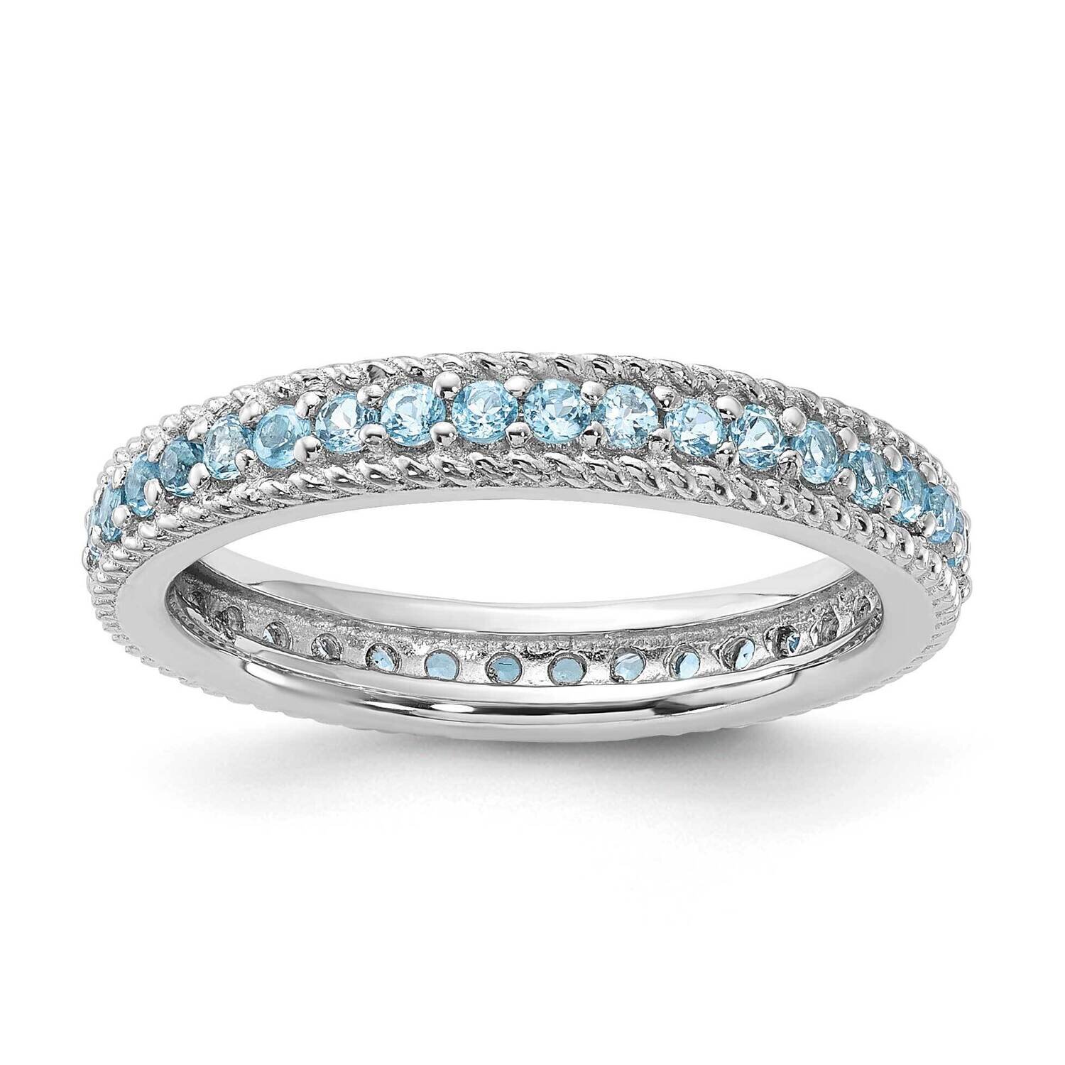 Sterling Silver Stackable Expressions Polished Blue Topaz Eternity Ring QSK1455-6