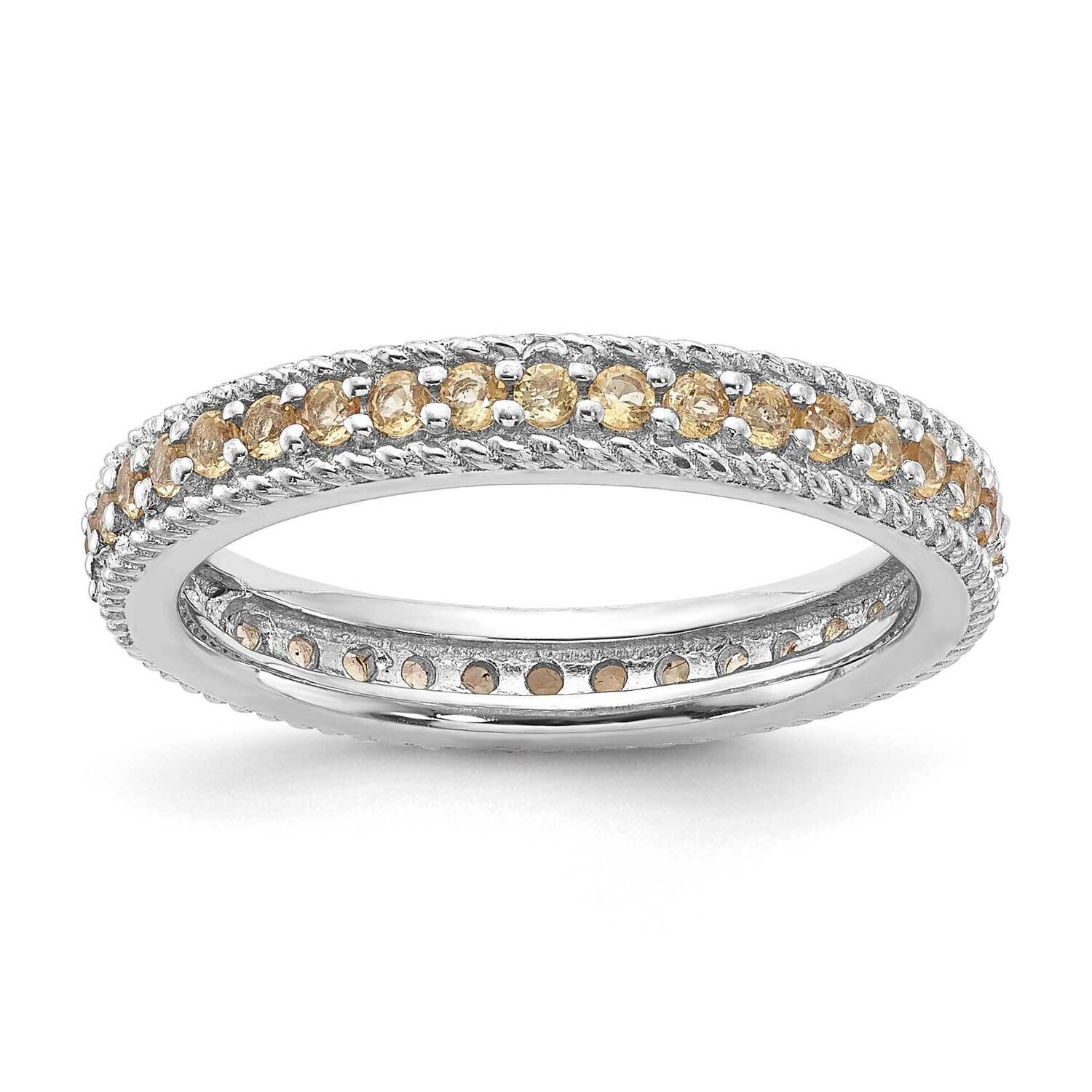 Sterling Silver Stackable Expressions Polished Citrine Eternity Ring QSK1454-7