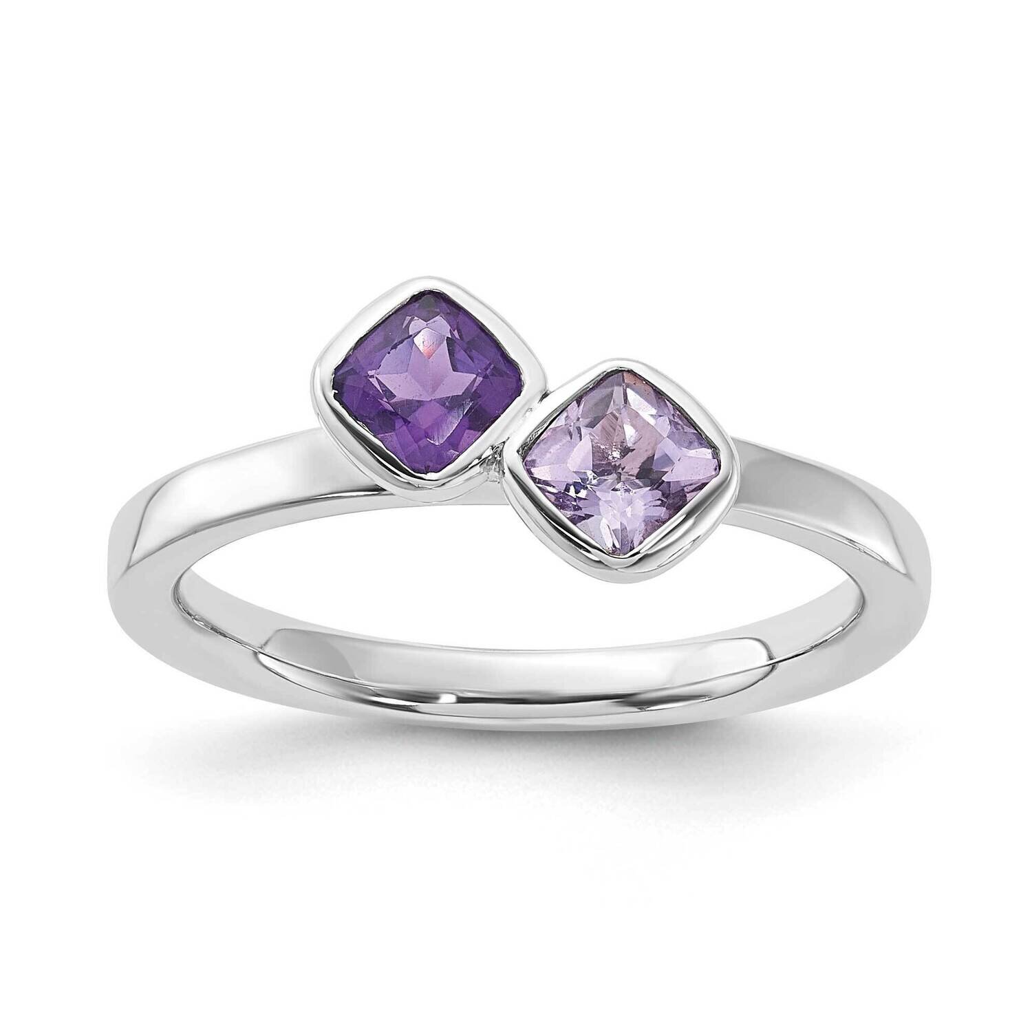 Sterling Silver Stackable Expressions Polished Amethyst Ring QSK1464-7