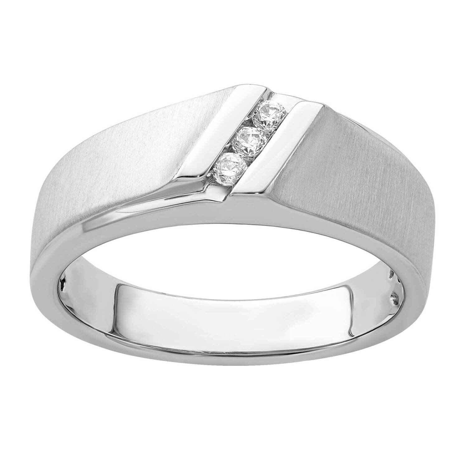 10k Gold White Gold Polished &amp; Brushed Diamond Ring RDD2362G-0WAB