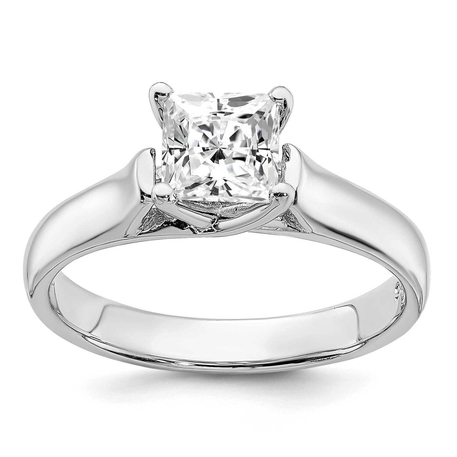Sterling Silver Rhodium-plated Diamonore 5.5mm Princess Cut Ring RDS1915E/DAWT-SSA-7