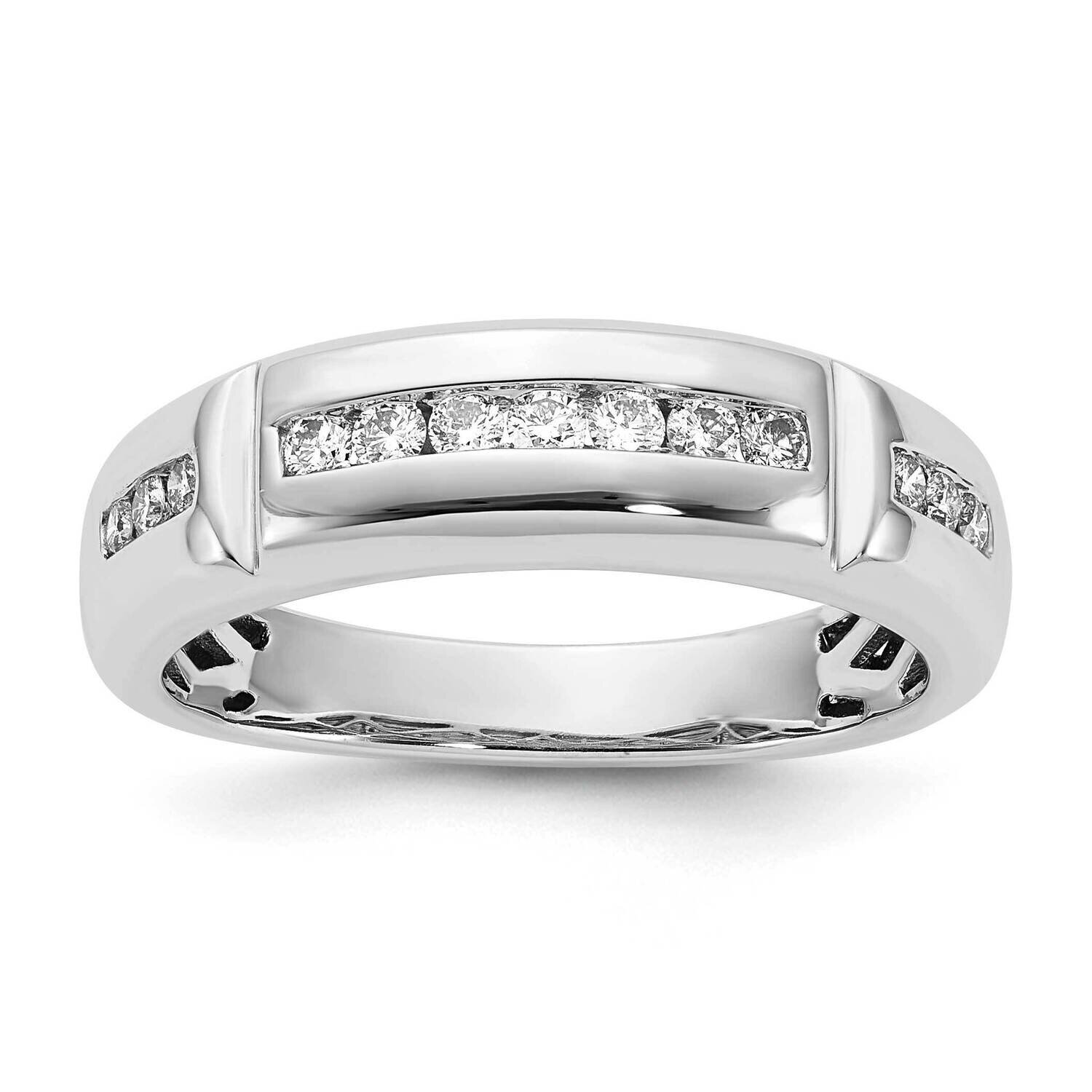 10k Gold White Gold Polished Grooved Diamond Ring RDD2862G-0W