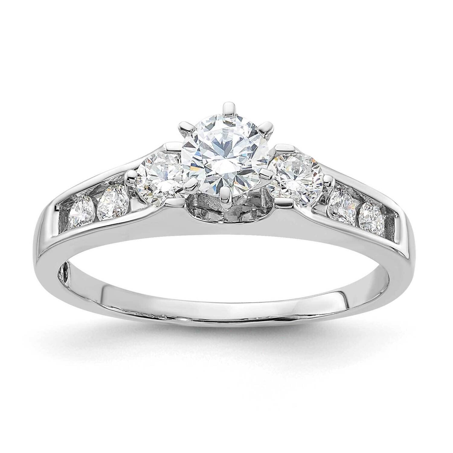 14K White Gold Polished Diamond Engagement Ring RDB2098ER6033F-4WAAC