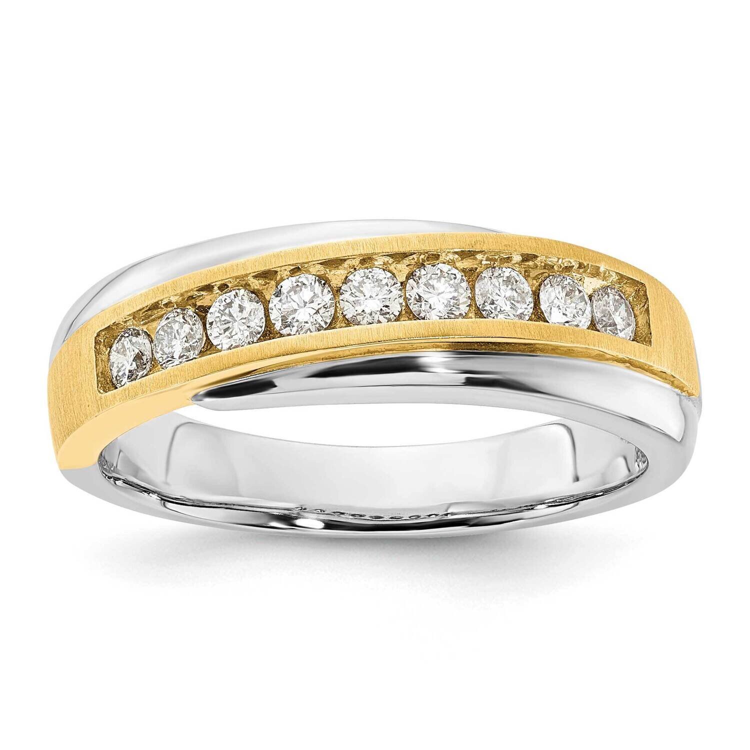 10k Gold Two-tone Polished & Brushed Diamond Ring RDD2013G/ST-0WYAB