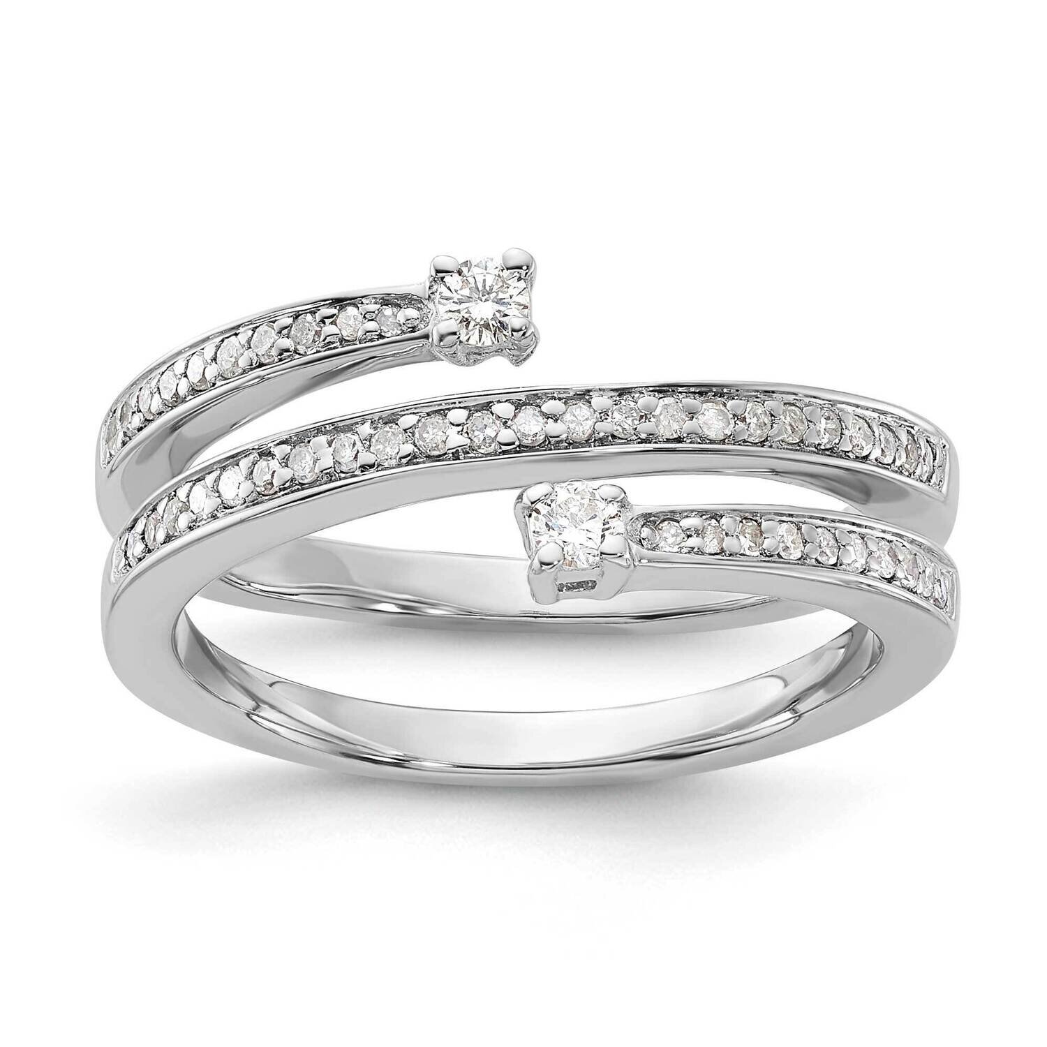 Sterling Silver Polished Diamond Wrap Ring RLD4065-SSABS45-8