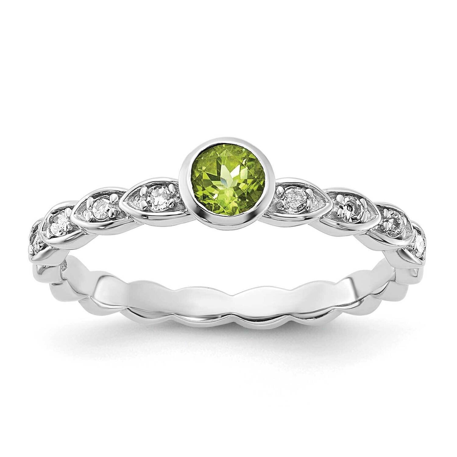 Sterling Silver Peridot and Diamond Ring RLS6325/PER-SSAS45-7